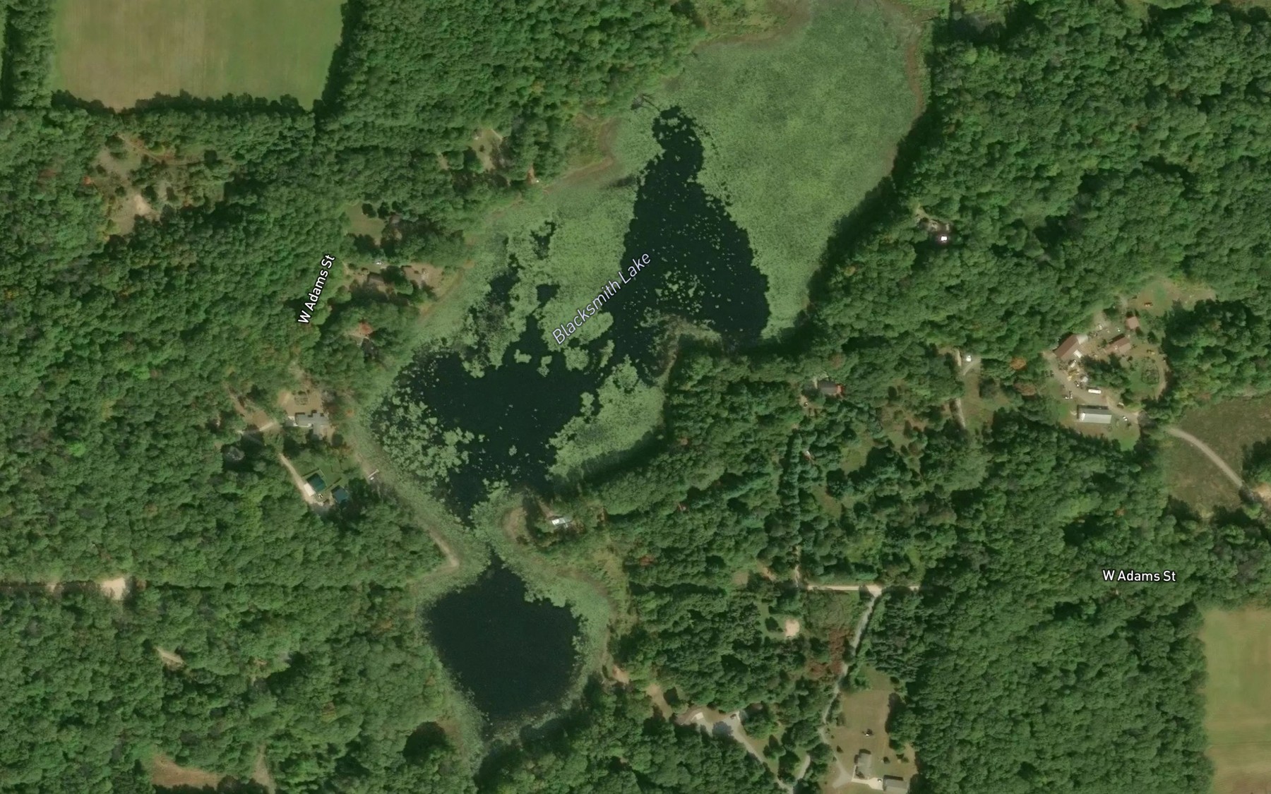 Satellite map of the Blacksmith Lake