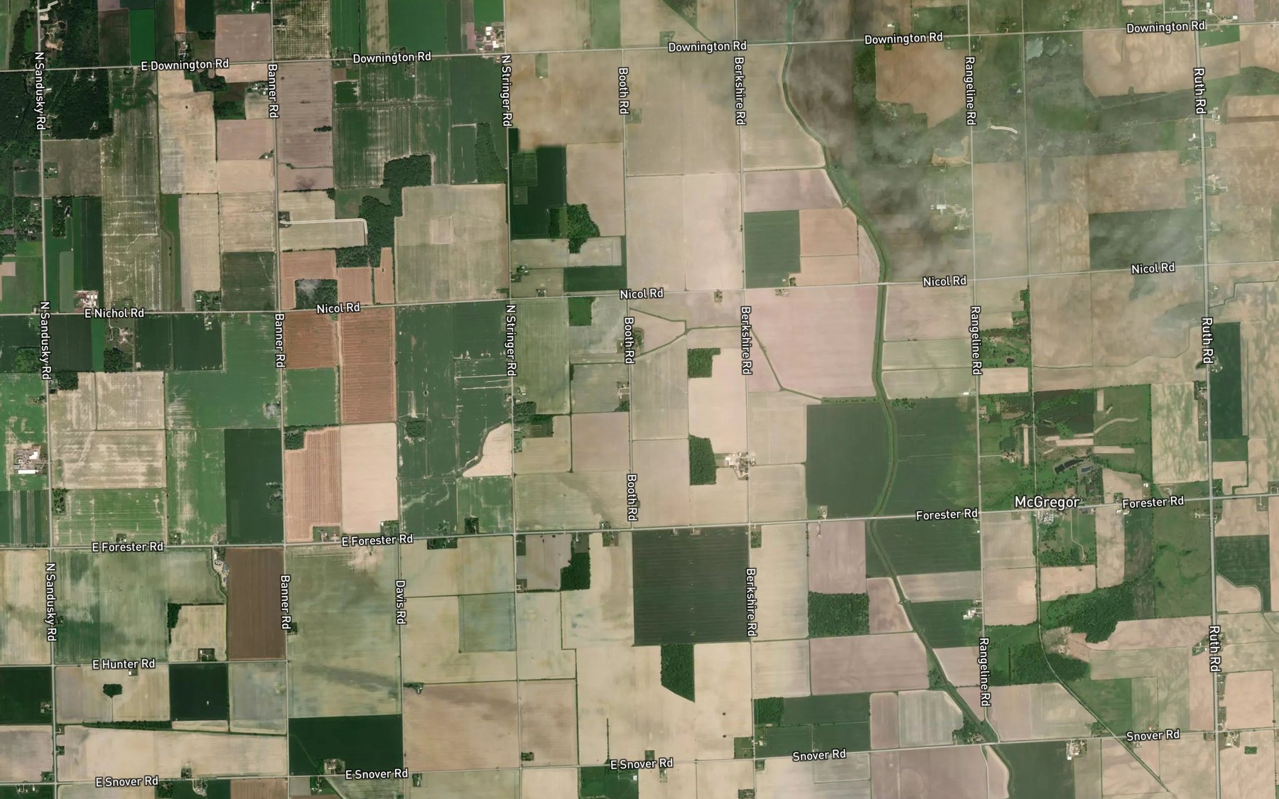 Satellite map of the Nicol Drain