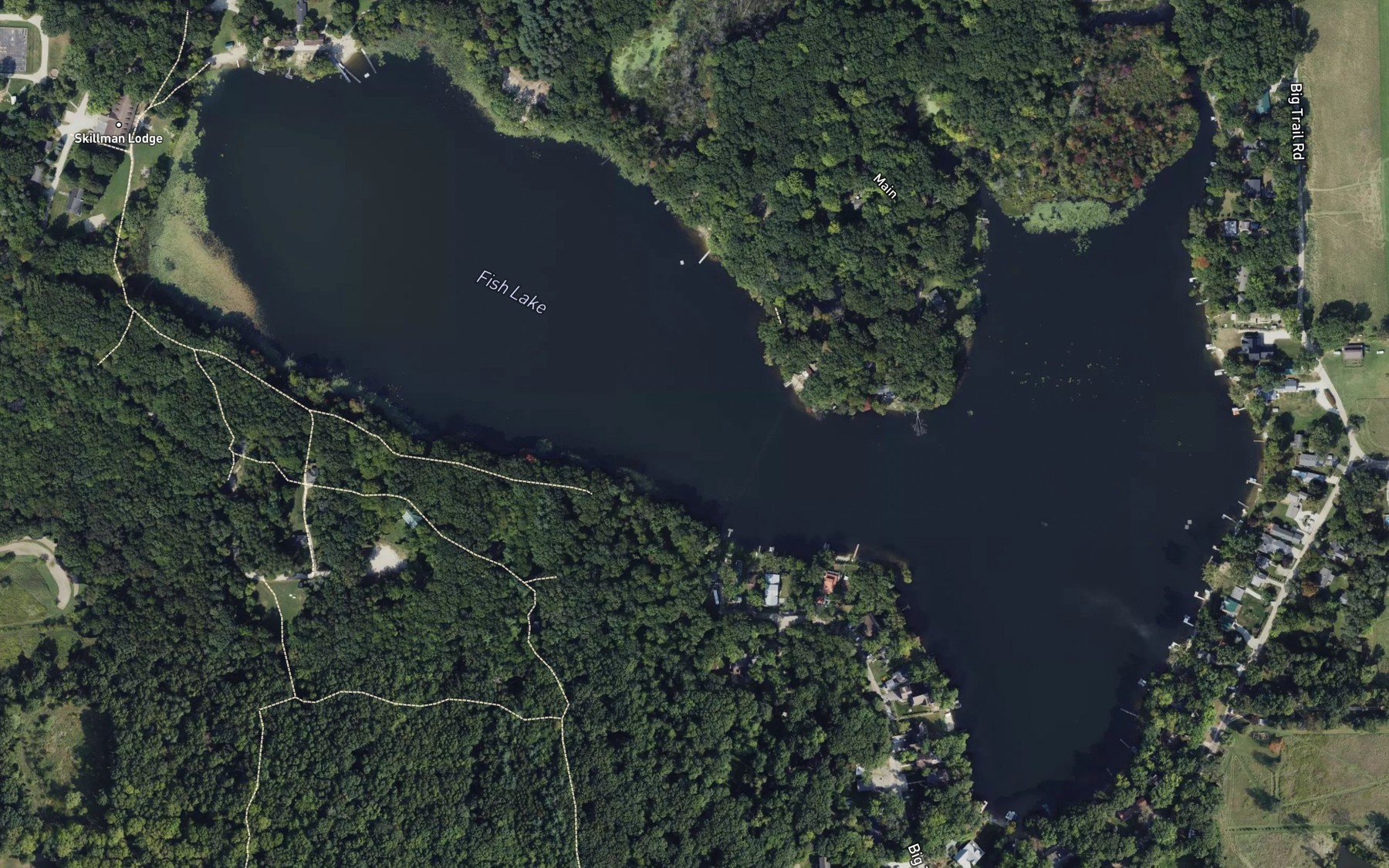 Satellite map of the Fish Lake