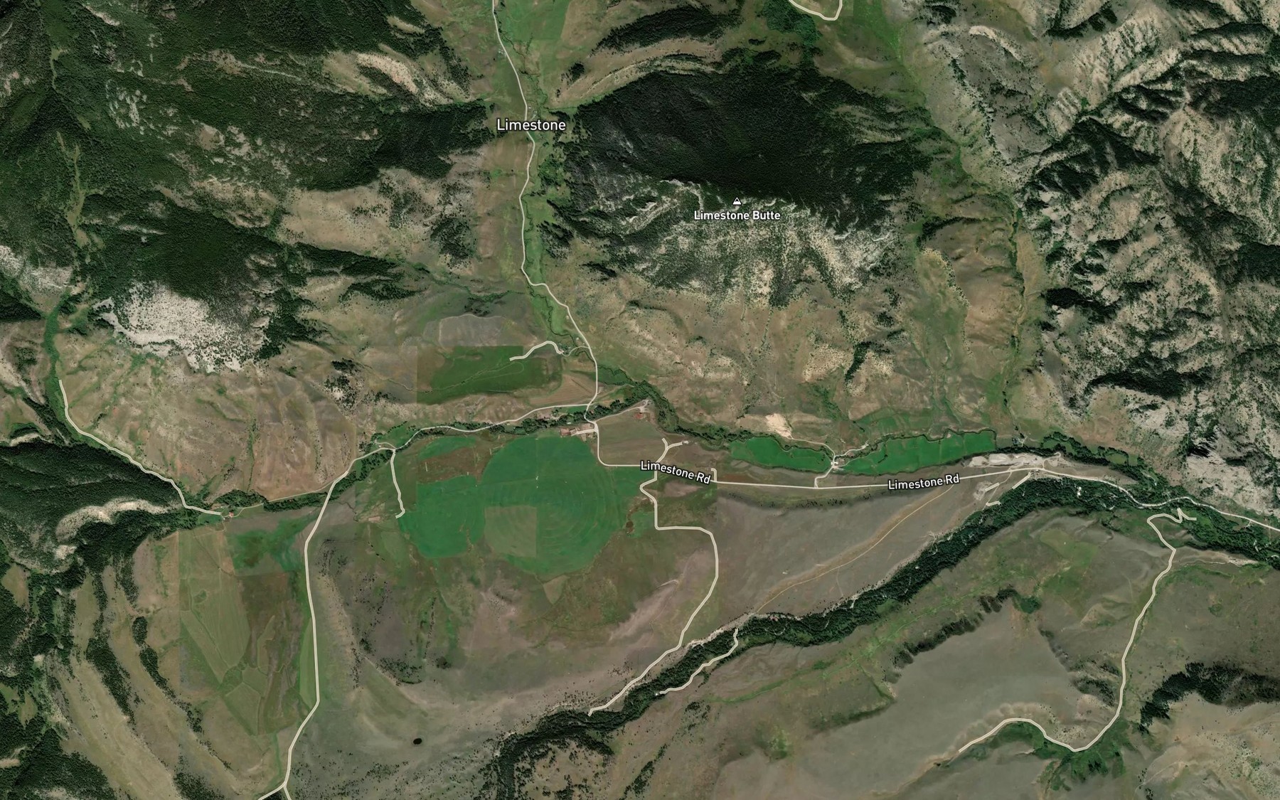 Satellite map of the Lodgepole Creek