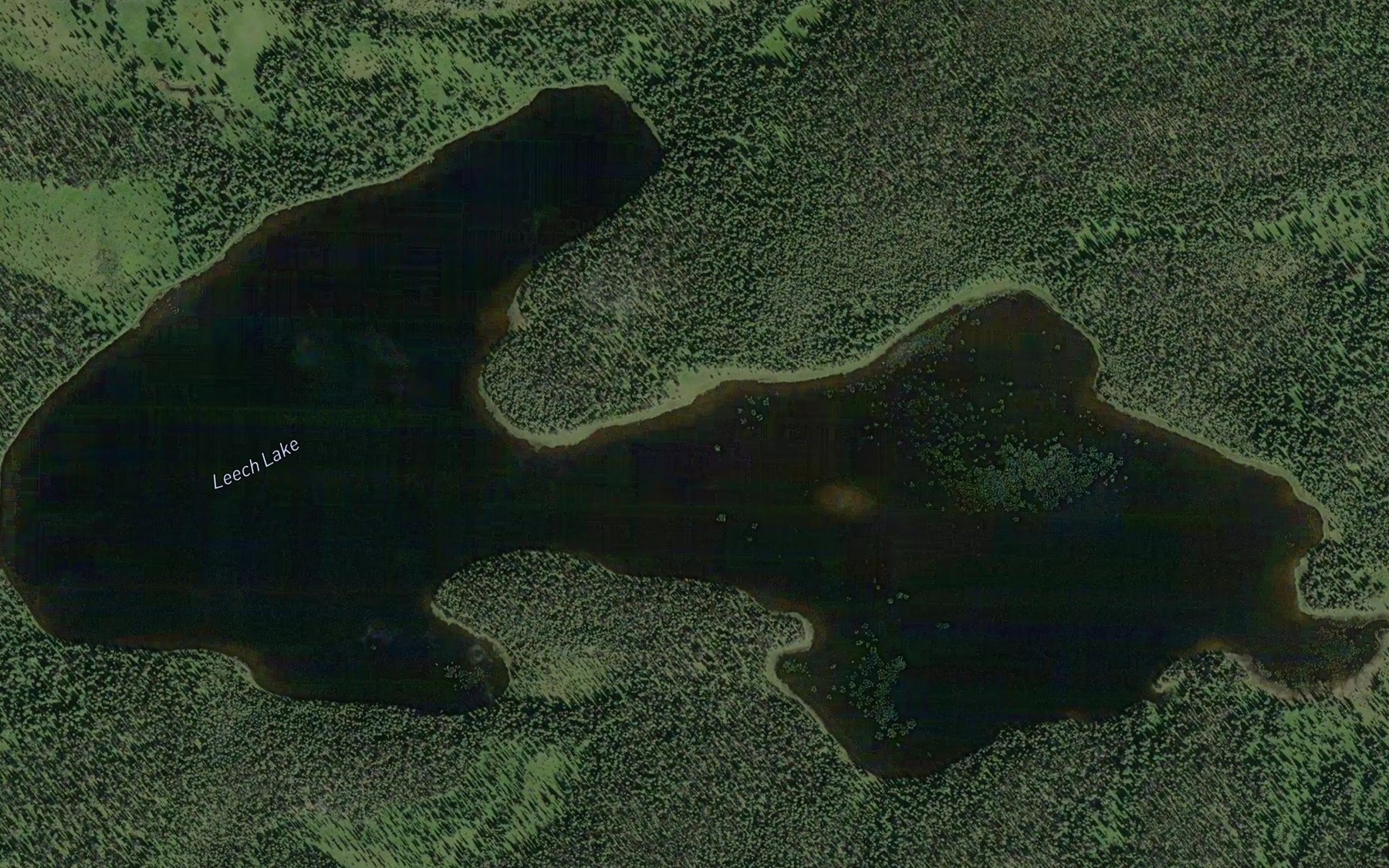 Satellite map of the Leech Lake