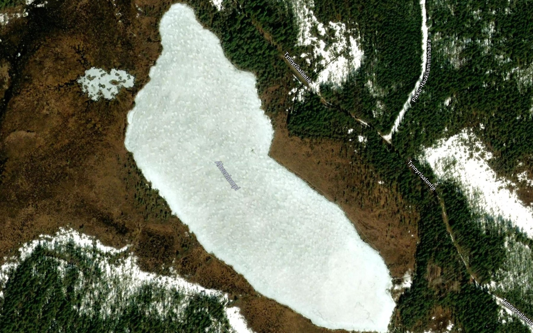 Satellite map of the Ahvenlampi