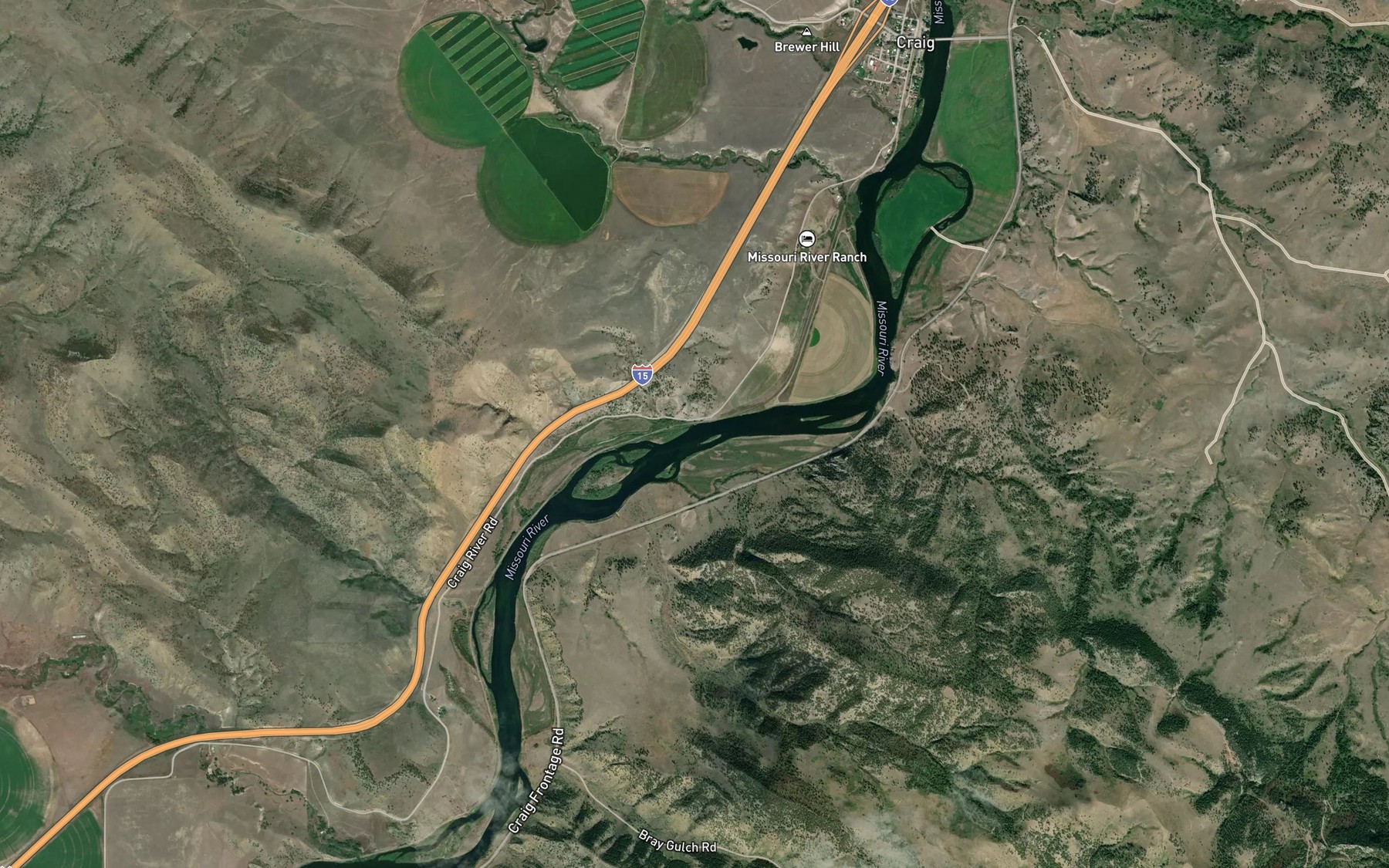 Satellite map of the Billings Slough