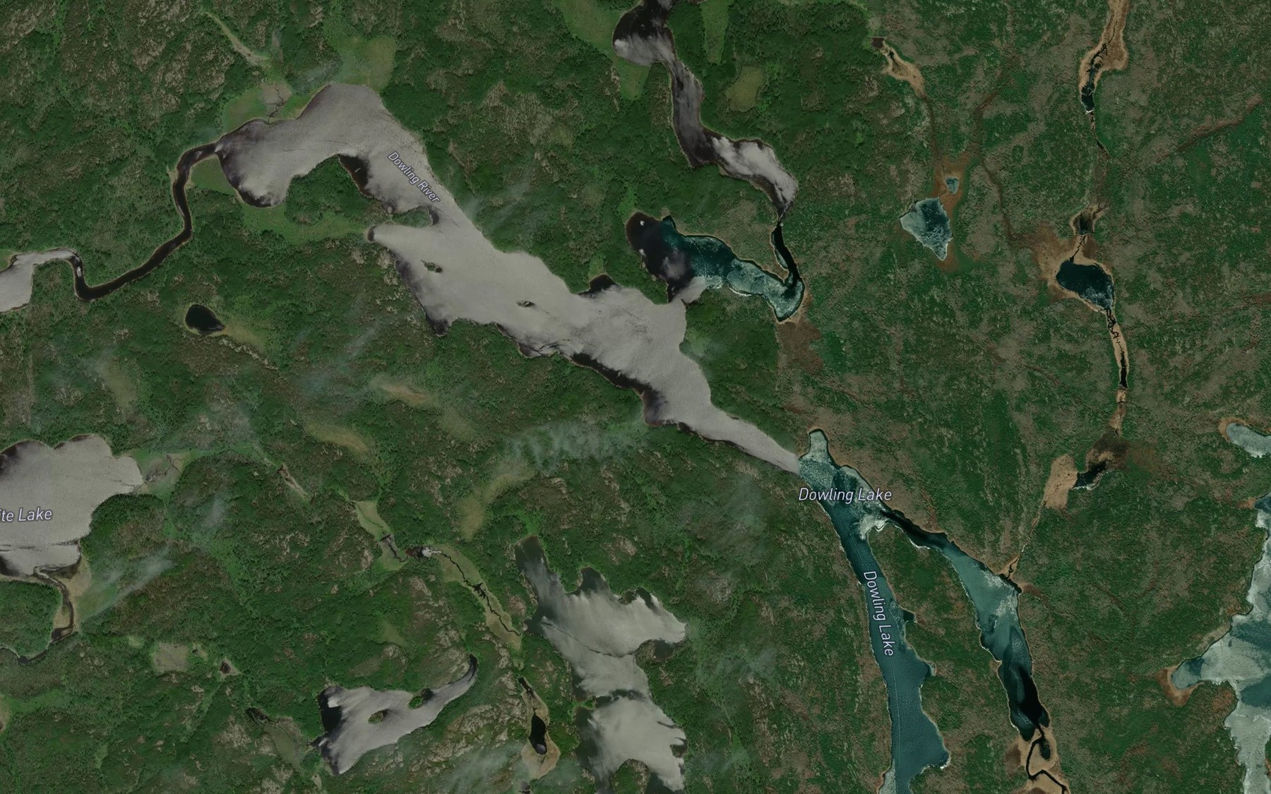 Satellite map of the Dowling Lake