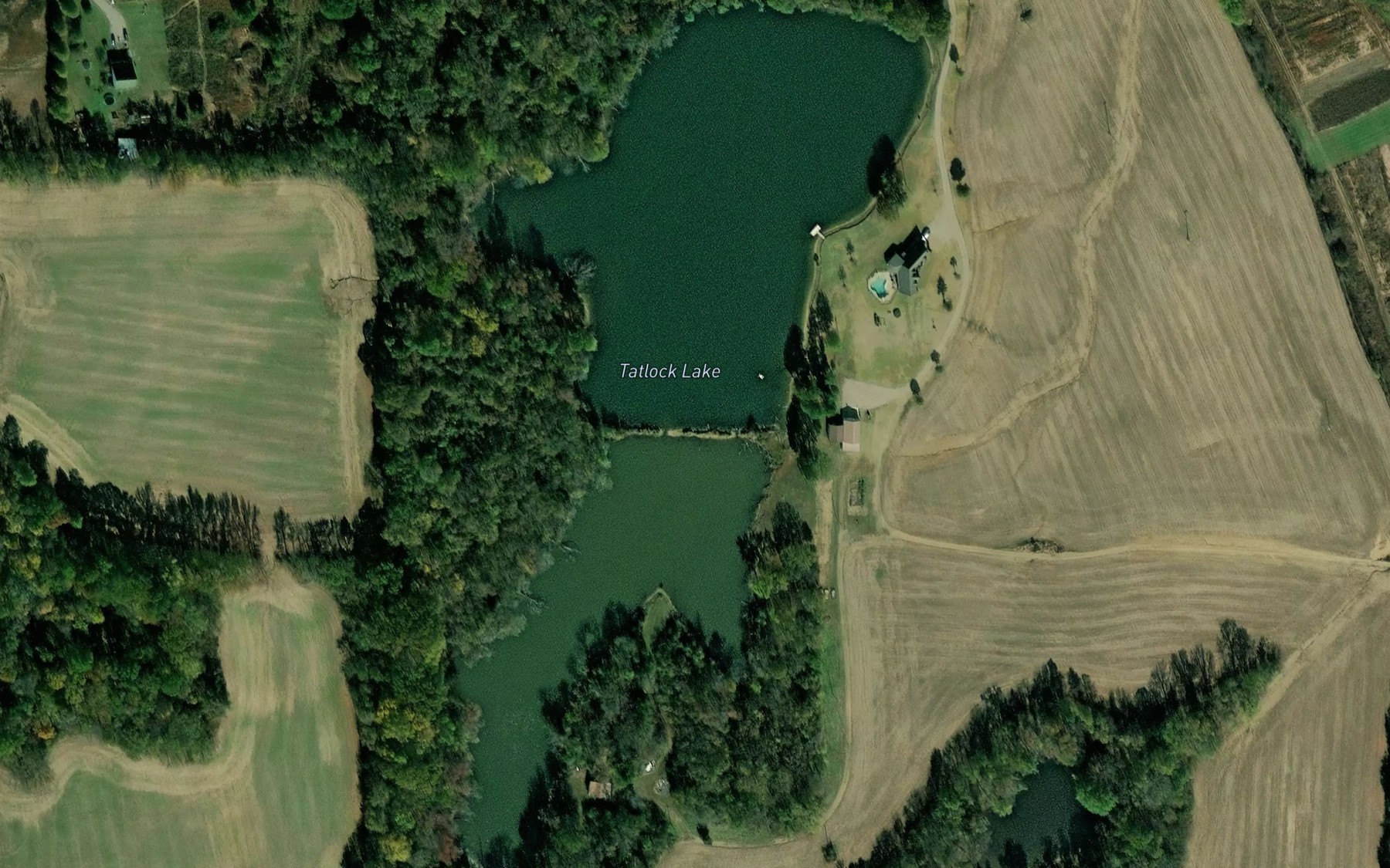 Satellite map of the Tatlock Lake