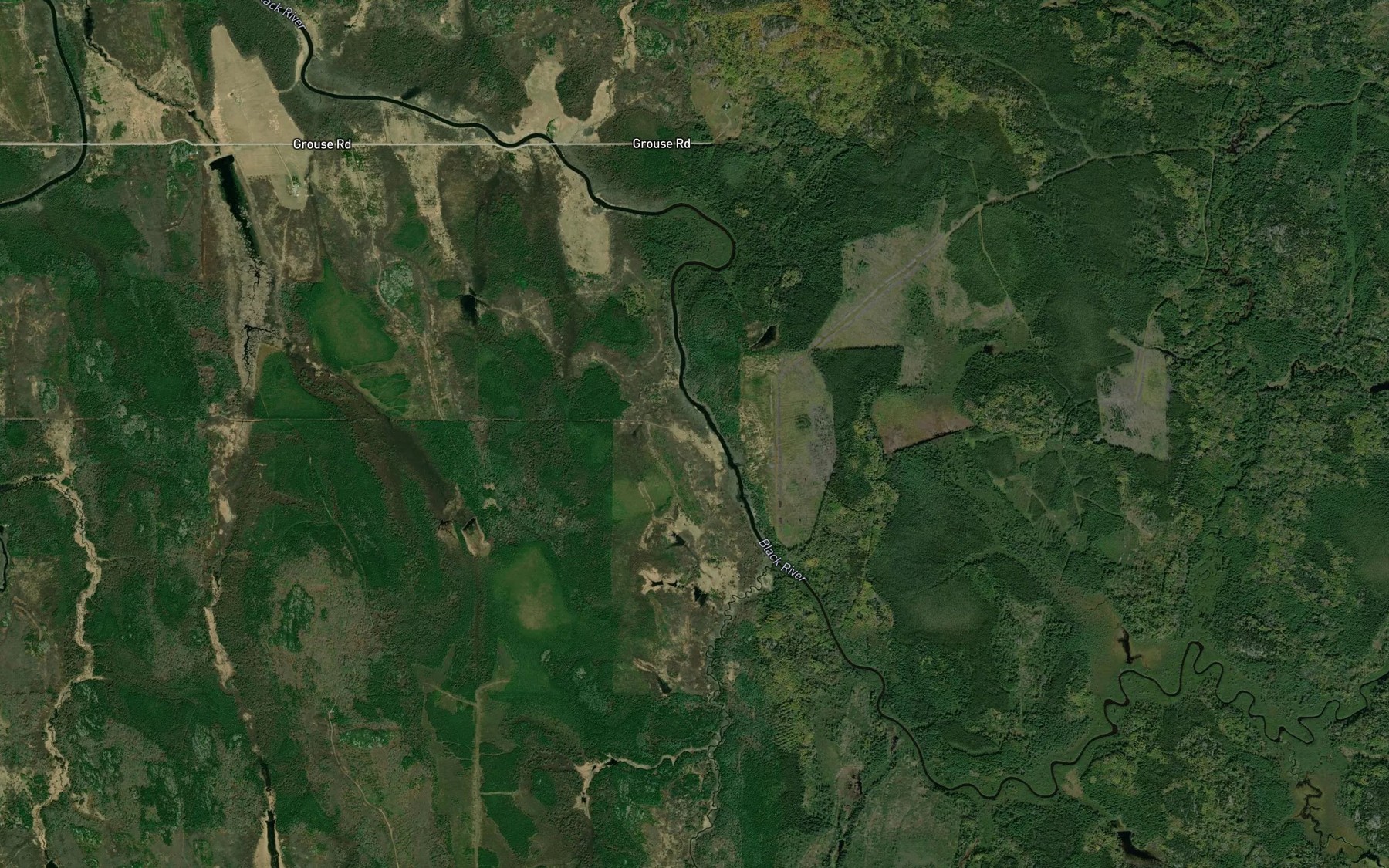 Satellite map of the Little Black River