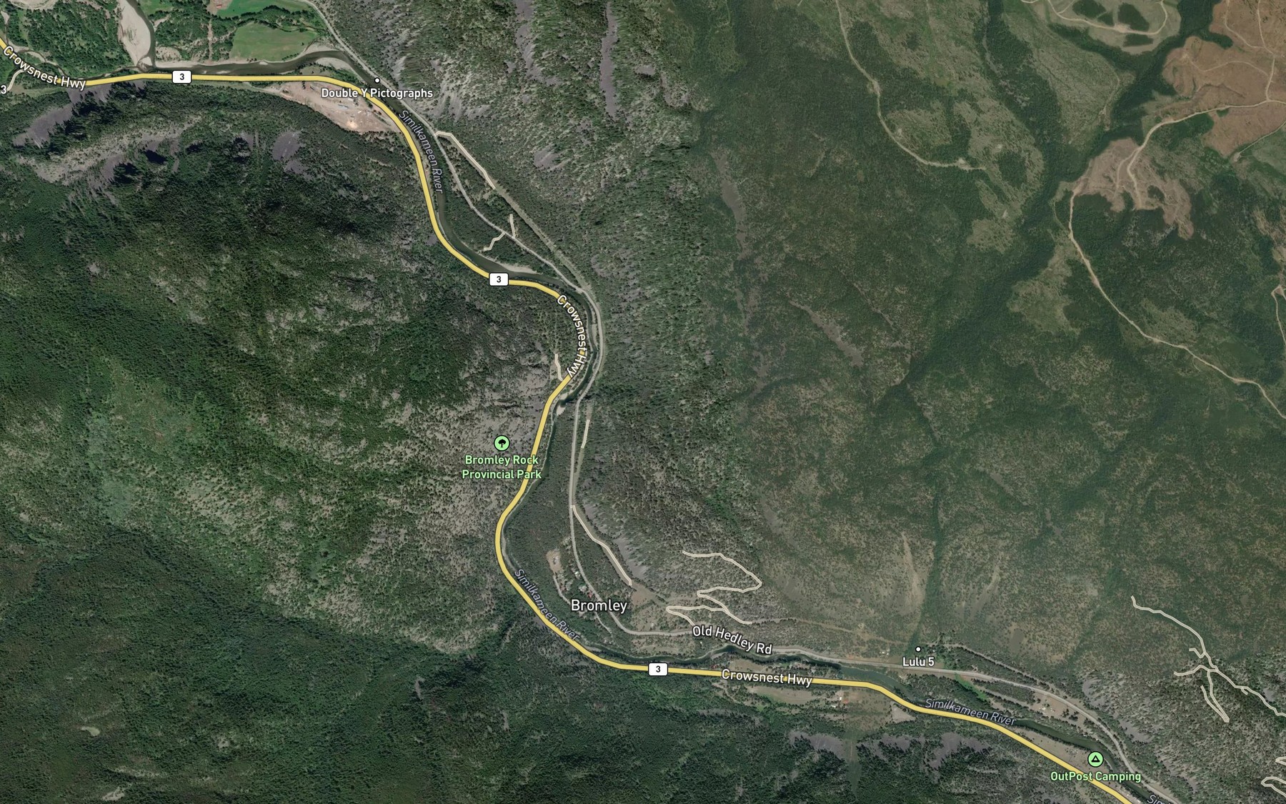 Satellite map of the Iltcoola Creek