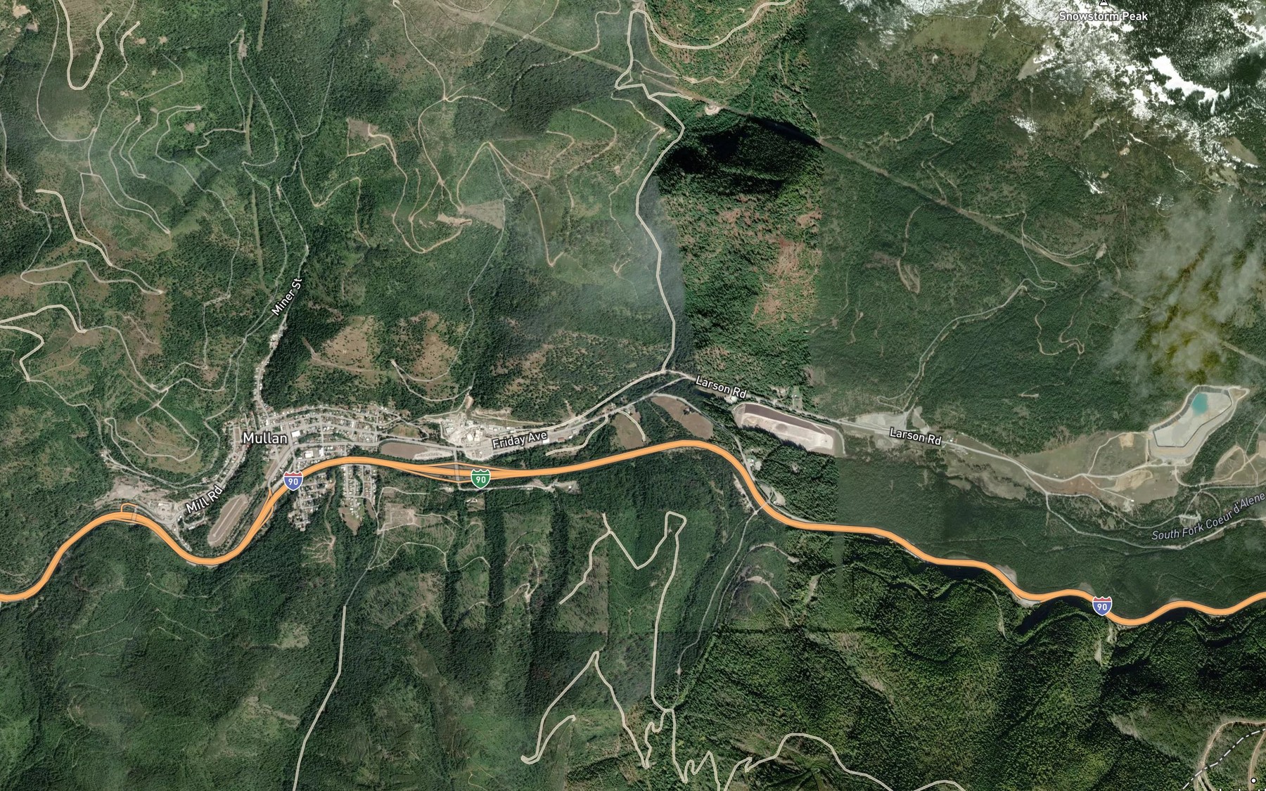 Satellite map of the Willow Creek