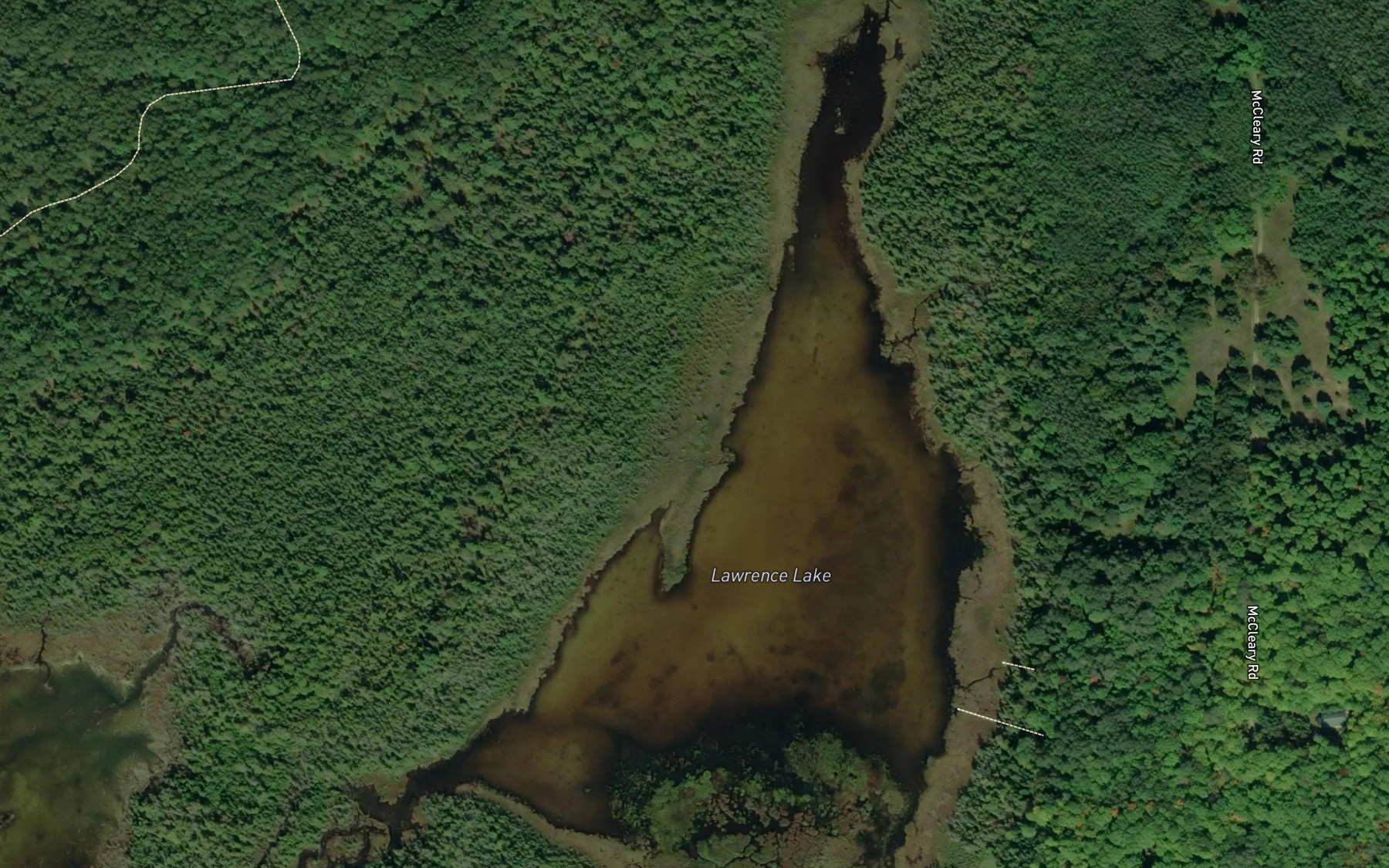 Satellite map of the Lawrence Lake