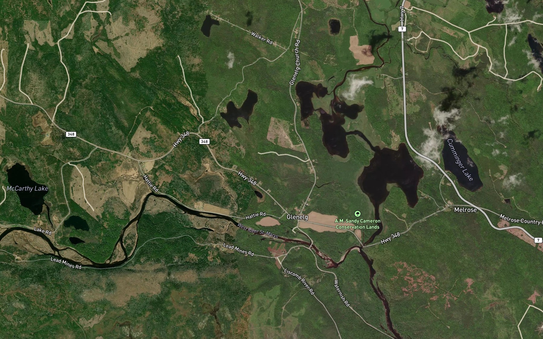 Satellite map of the West River Bridge Pool