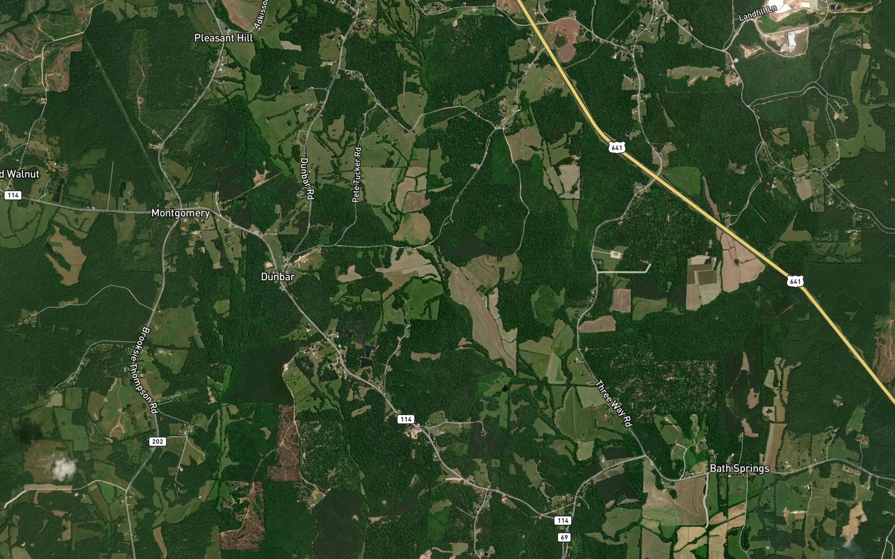 Satellite map of the Butler Branch
