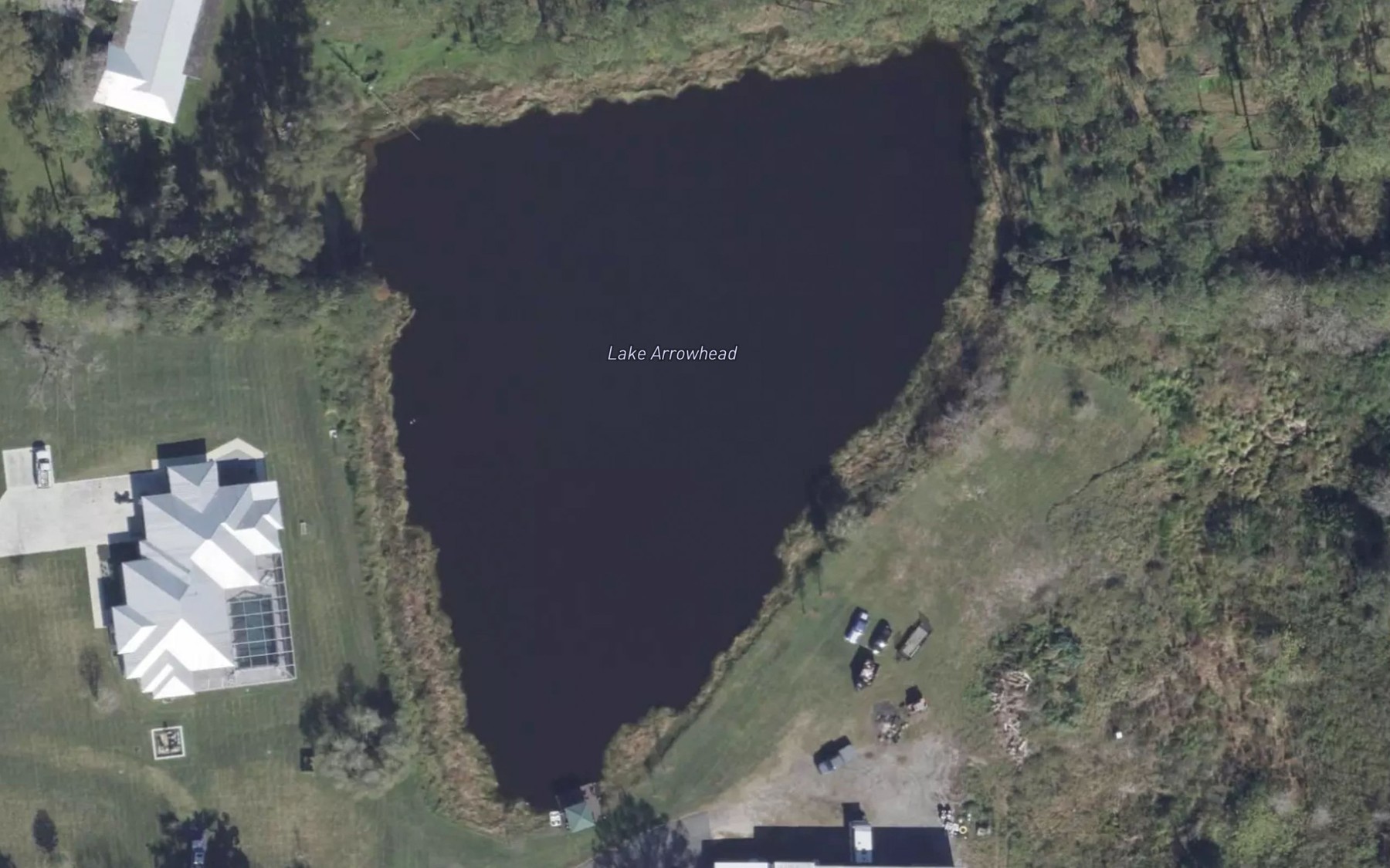 Satellite map of the Lake Arrowhead