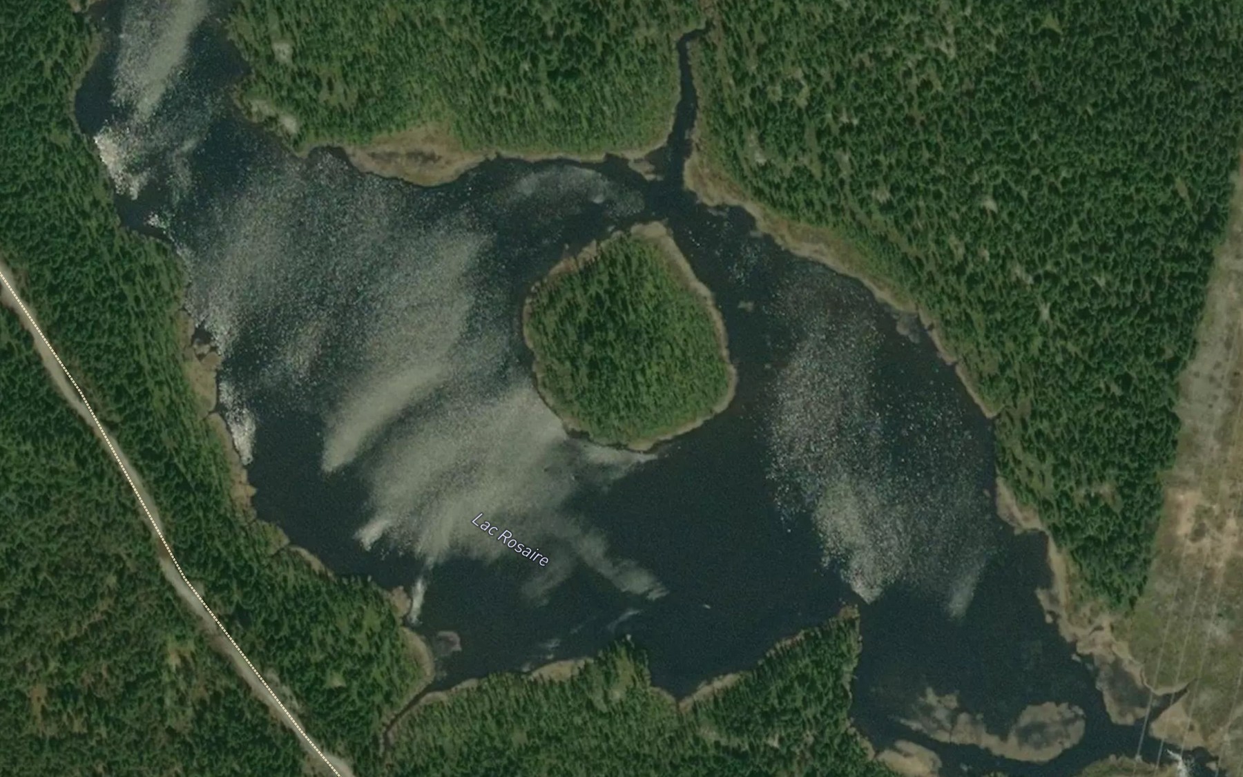 Satellite map of the Lac Rosaire