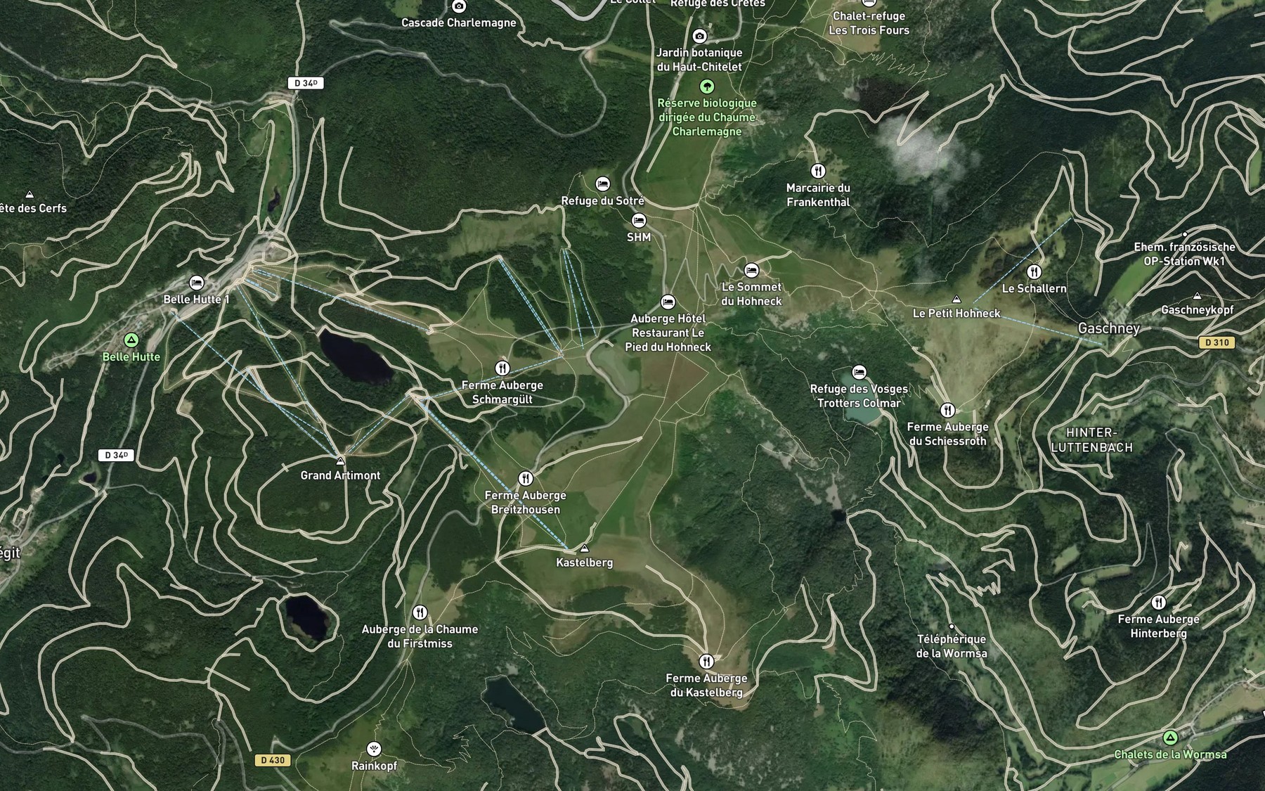 Satellite map of the Fontaine de la Duchesse
