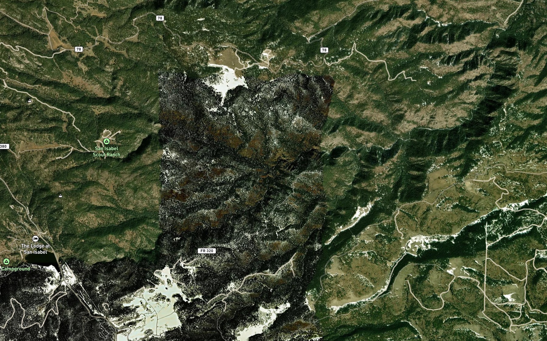 Satellite map of the Willis Creek