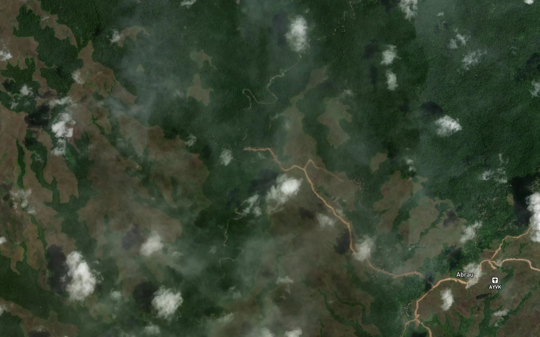 Satellite map of the Wowra Creek