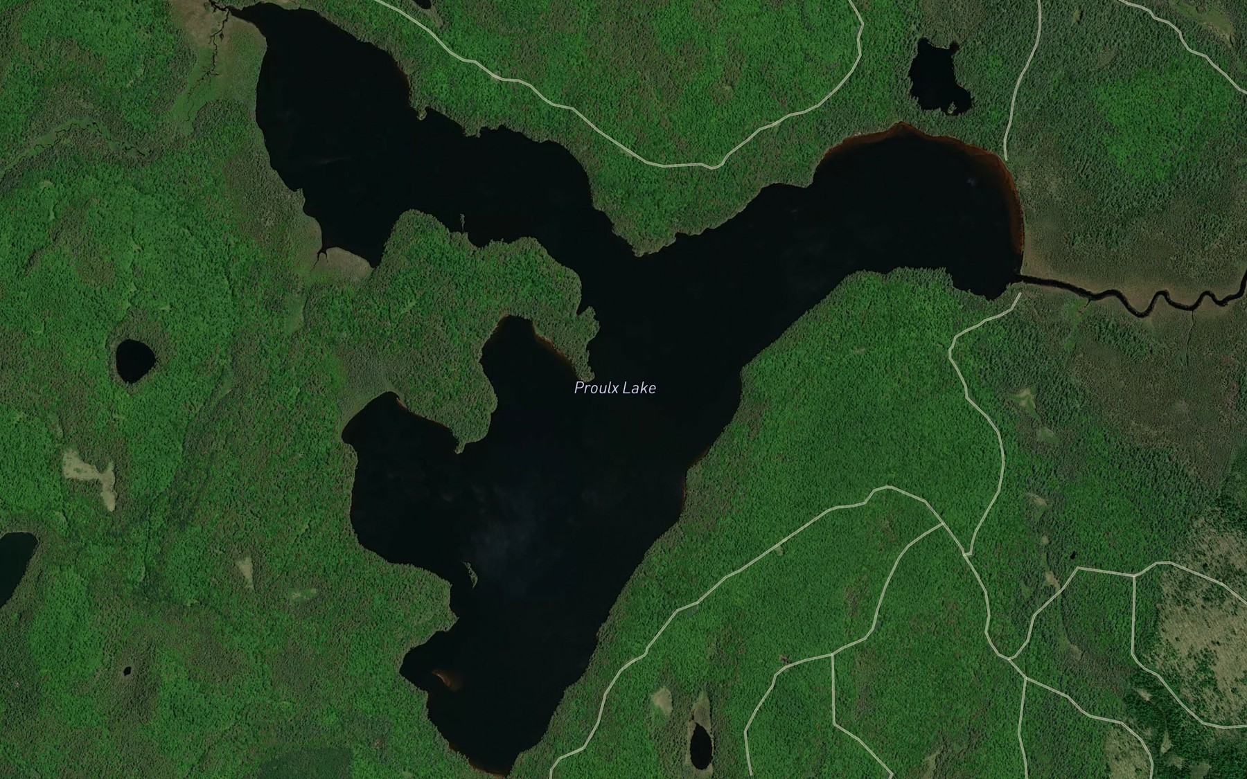 Satellite map of the Proulx Lake