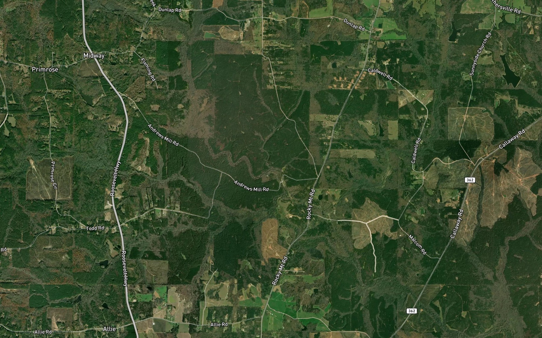 Satellite map of the Coleman Creek