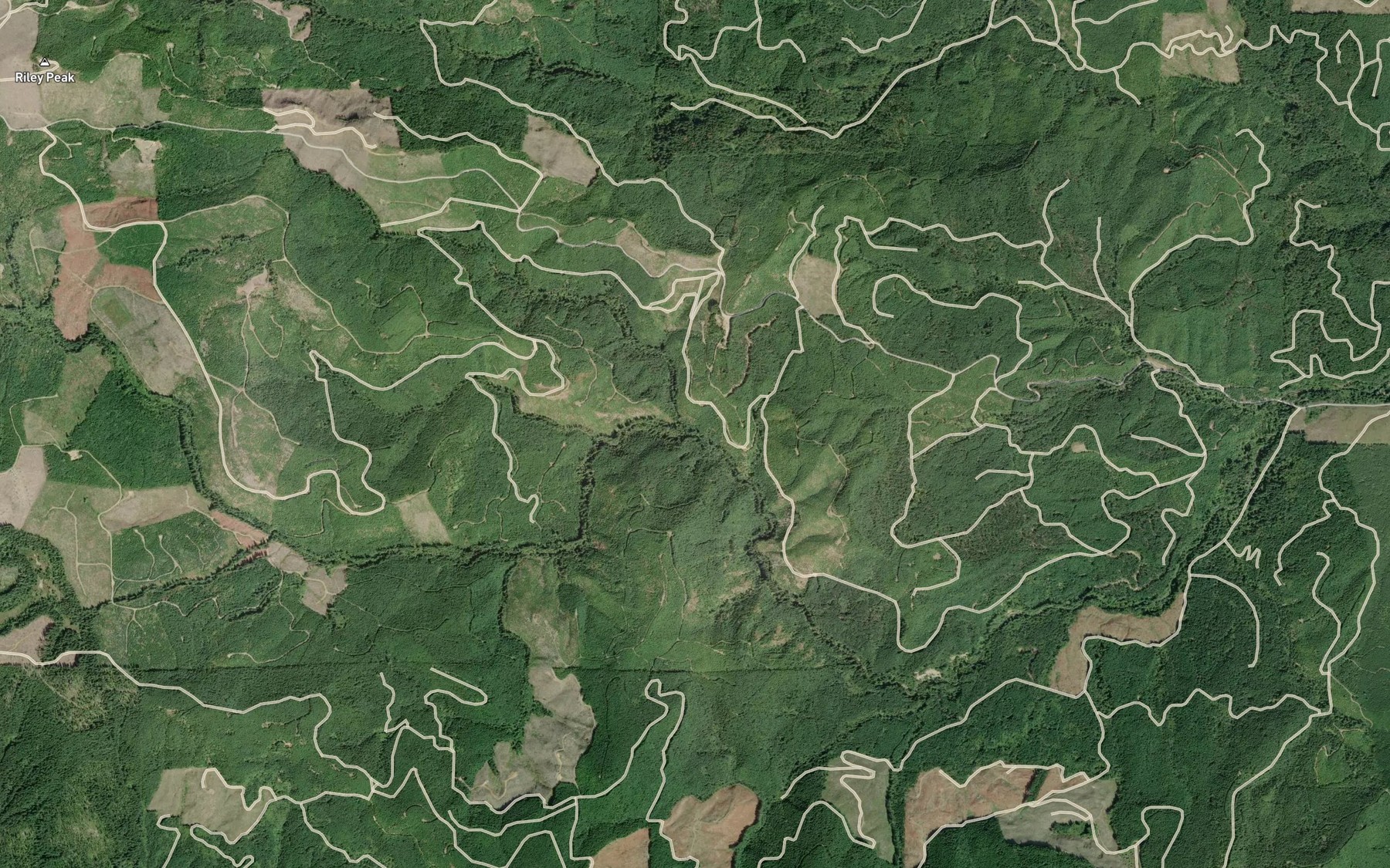 Satellite map of the Camp Creek