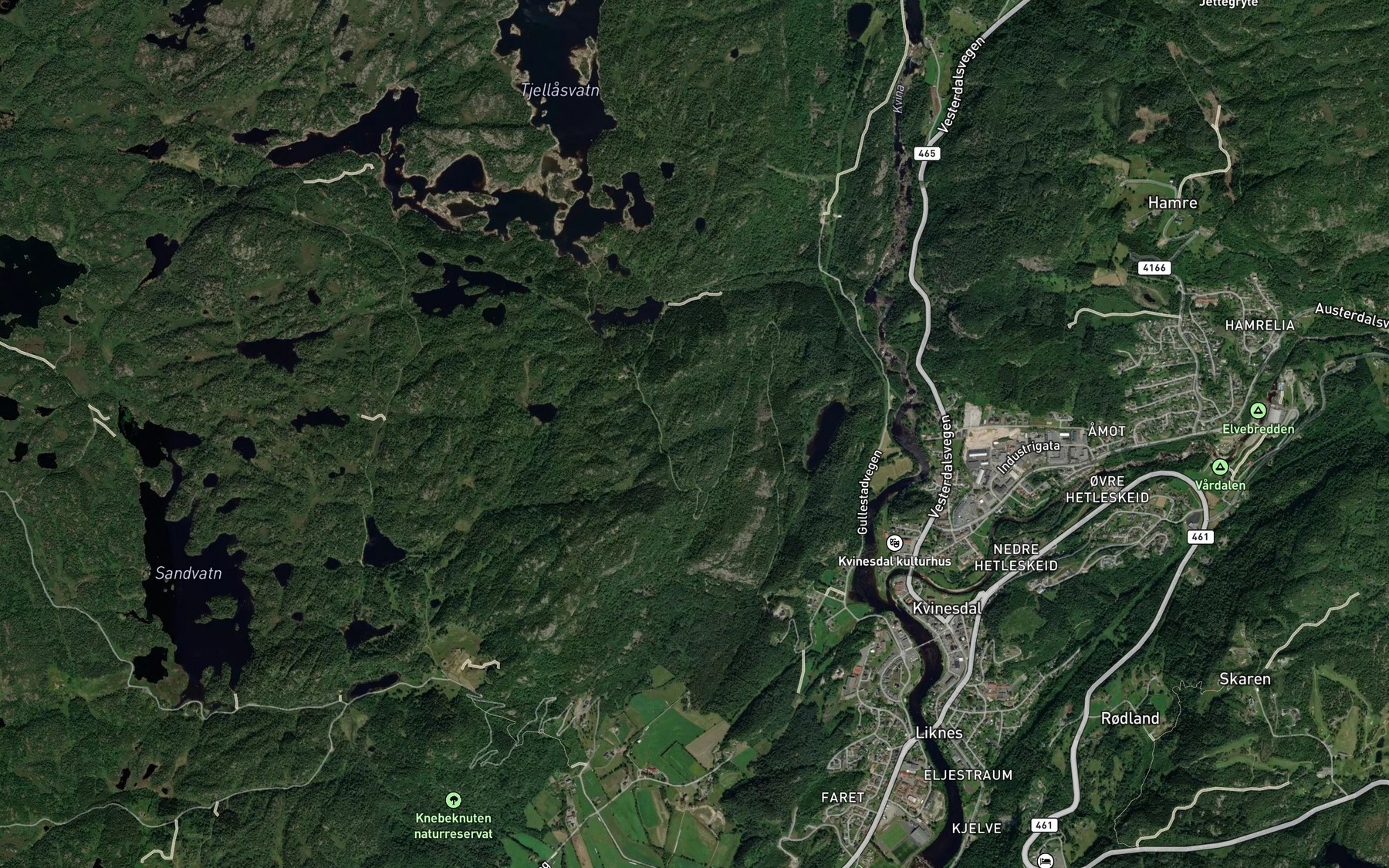 Satellite map of the Urdalsbekken
