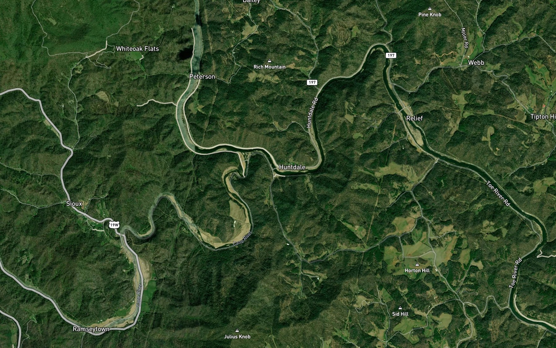 Satellite map of the Mc Kinney Branch