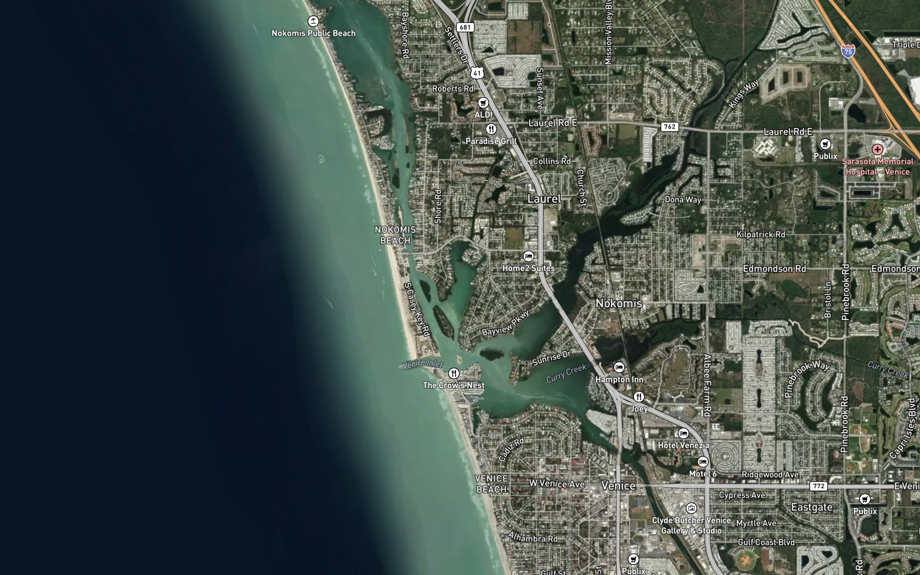 Satellite map of the Lyons Bay