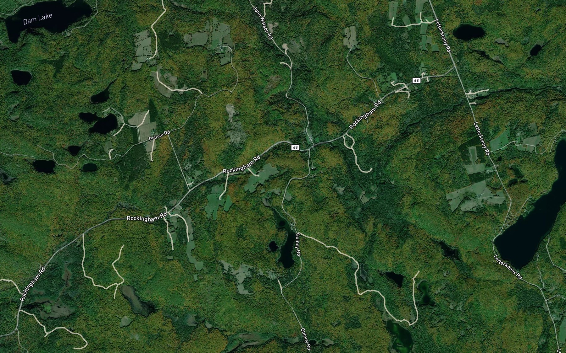 Satellite map of the Scully Creek