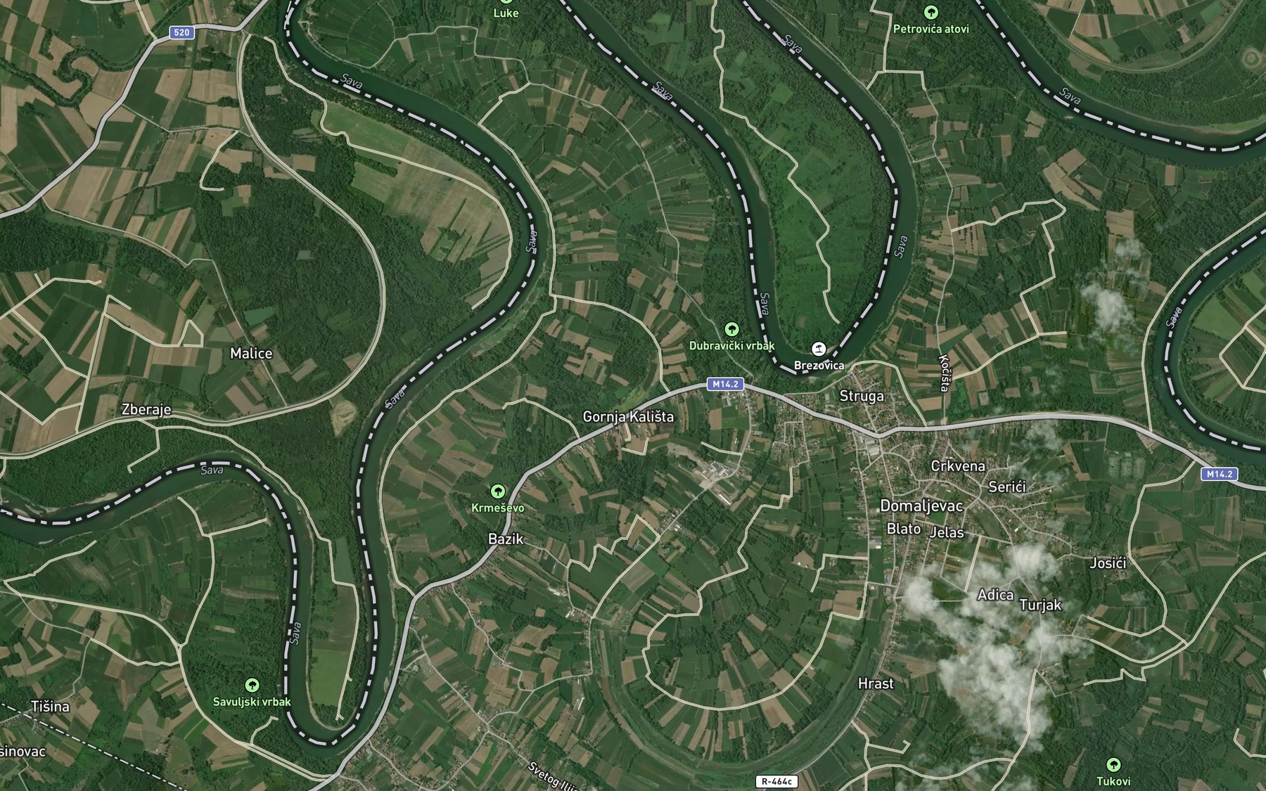 Satellite map of the Tisina