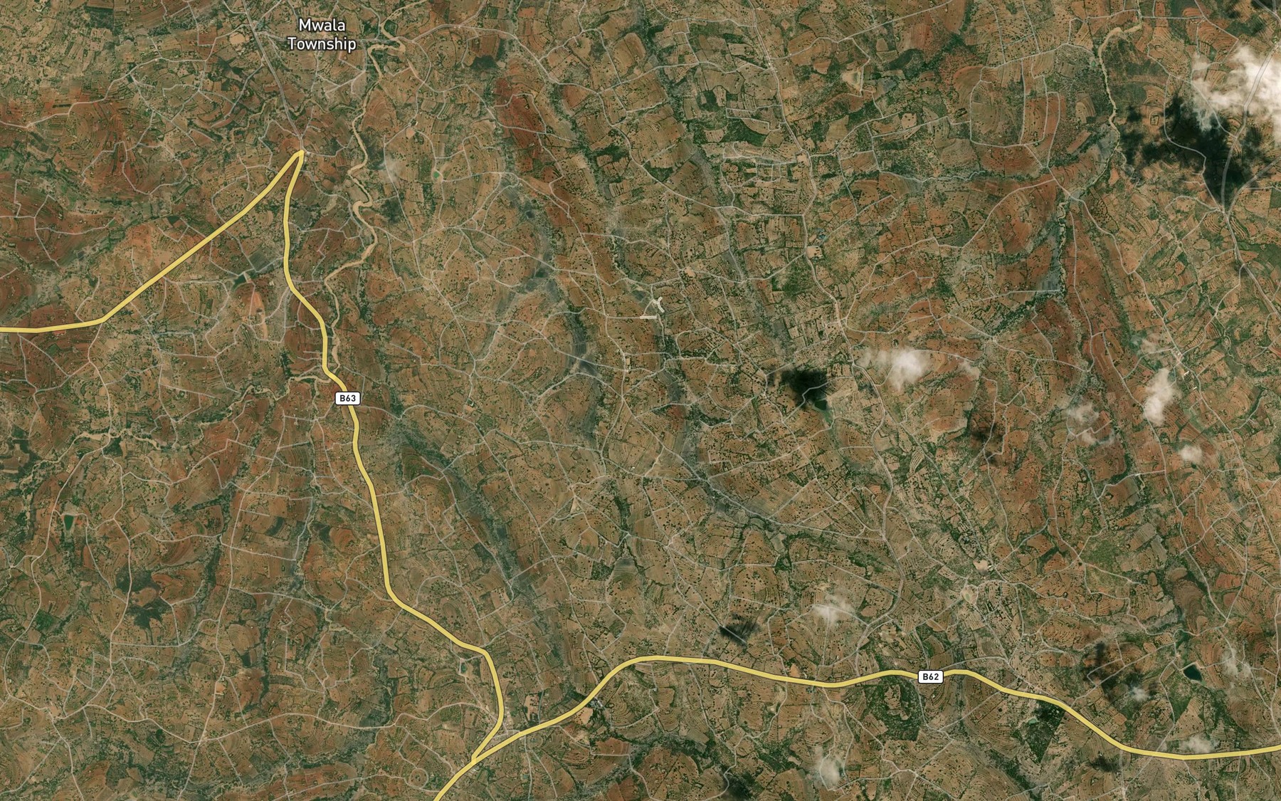 Satellite map of the Miwani Dam