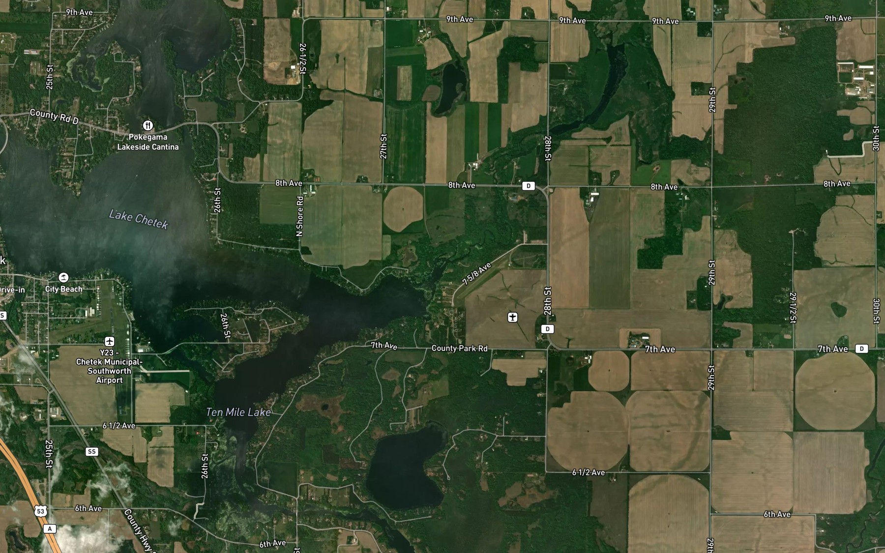 Satellite map of the Moose Ear Creek