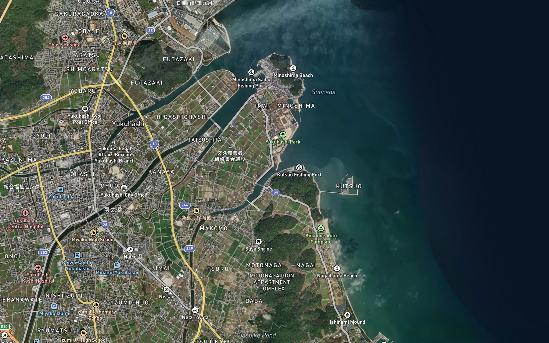 Satellite map of the Harai Gawa