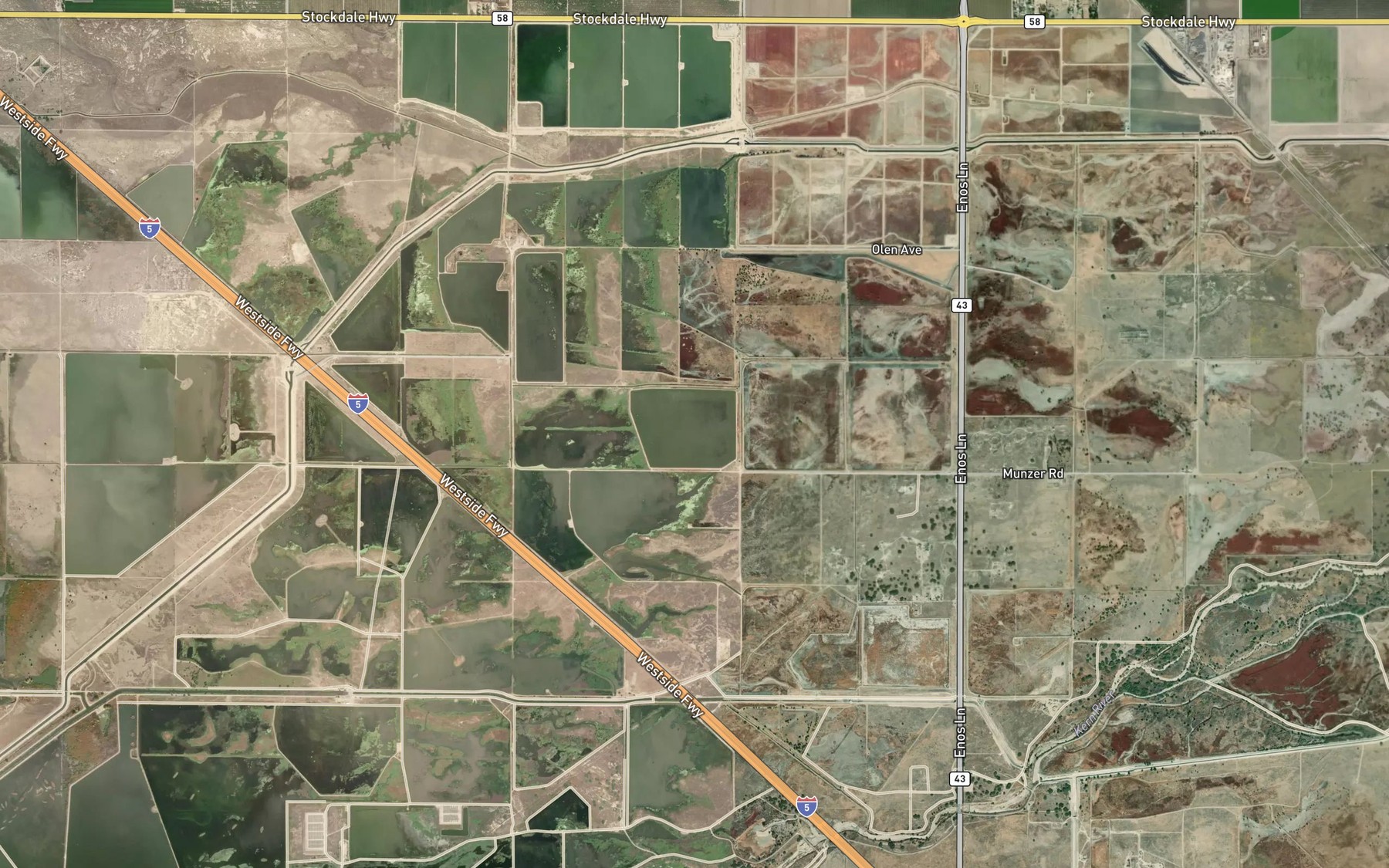 Satellite map of the James and Dixon Canal
