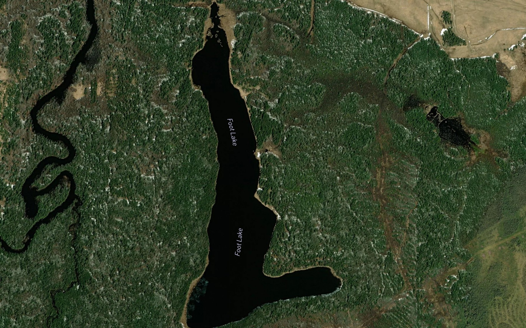 Satellite map of the Foot Lake
