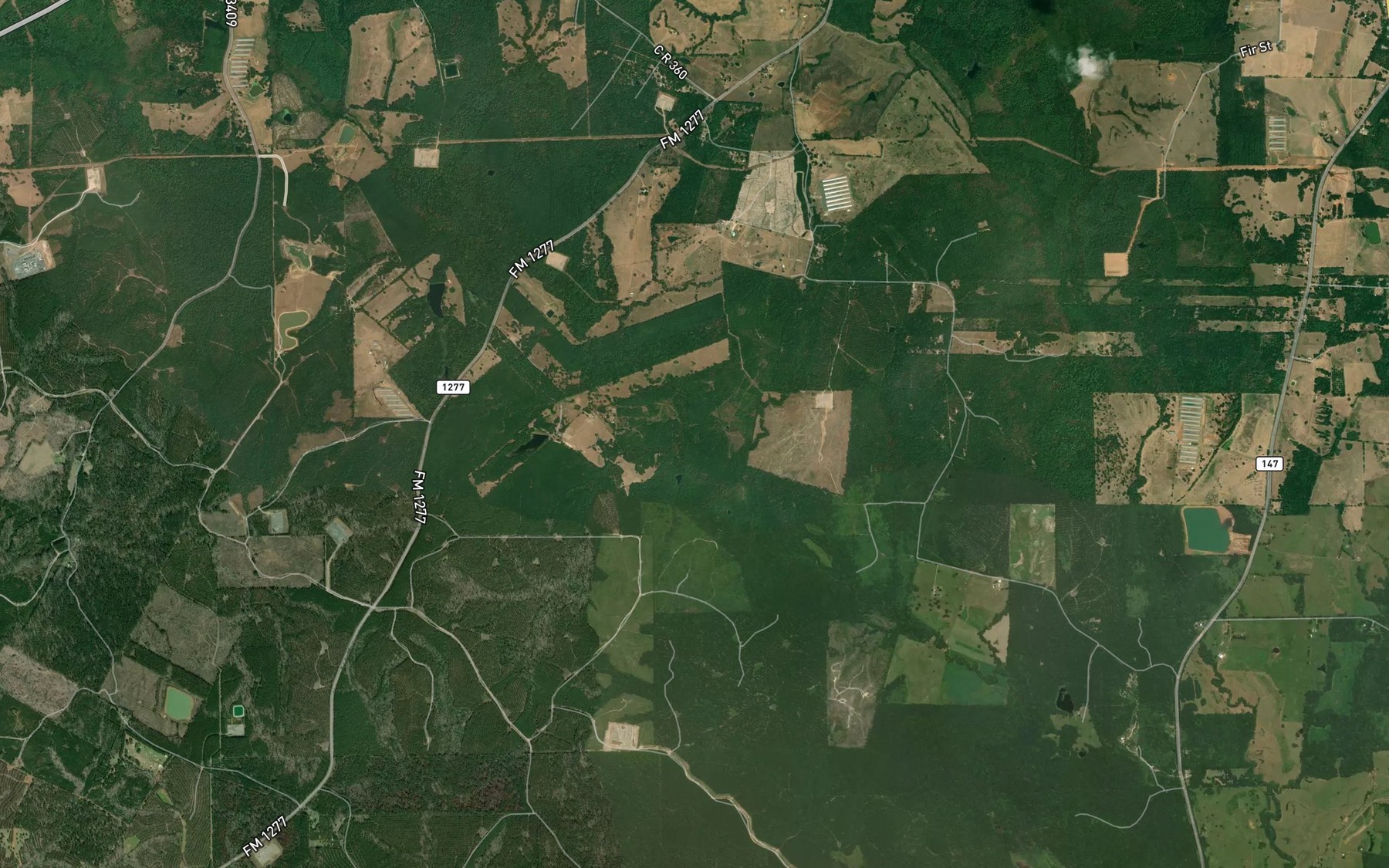 Satellite map of the Jacklot Creek