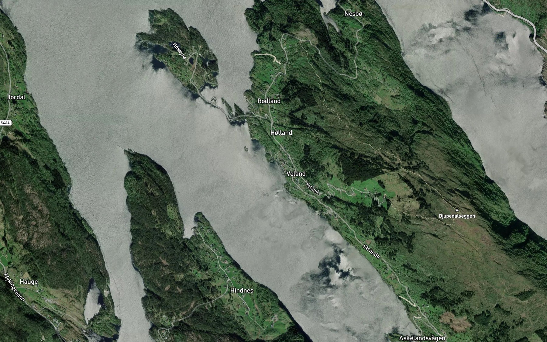 Satellite map of the Velandsviki