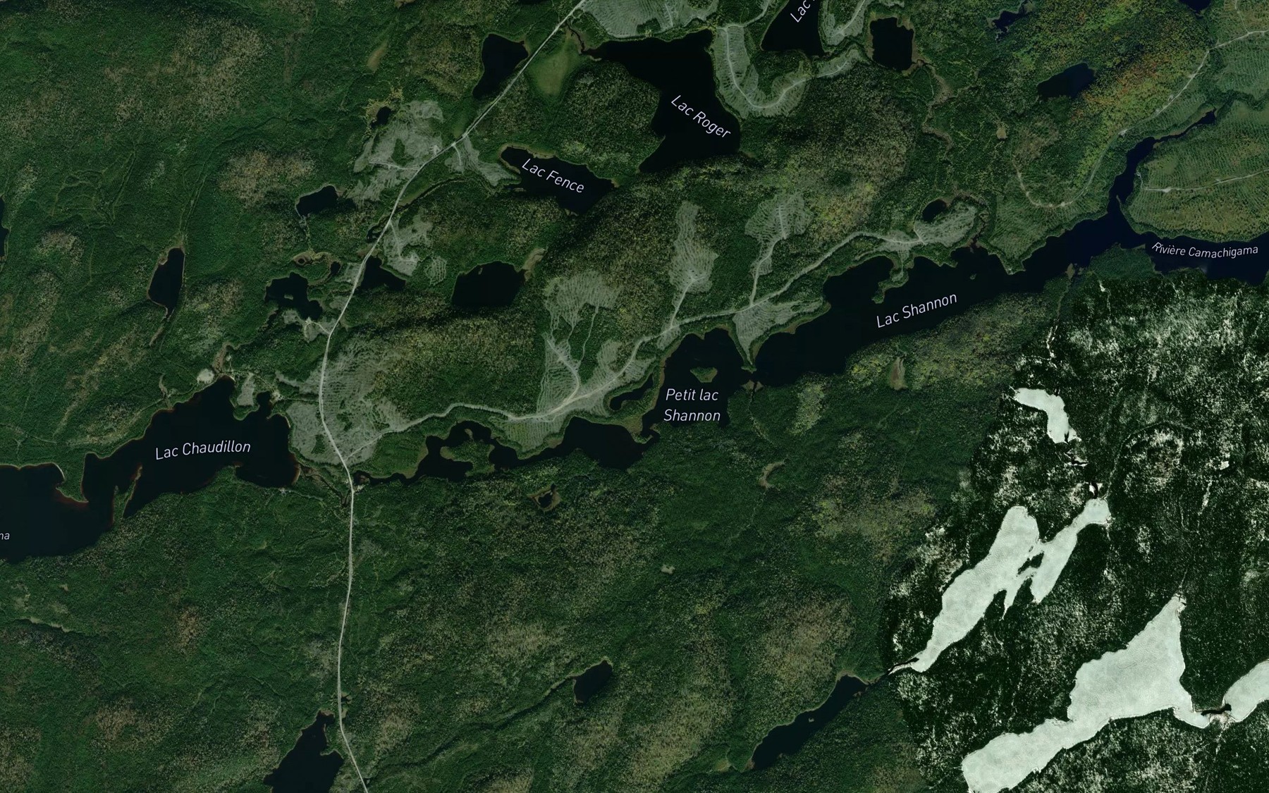 Satellite map of the Lac Concombre