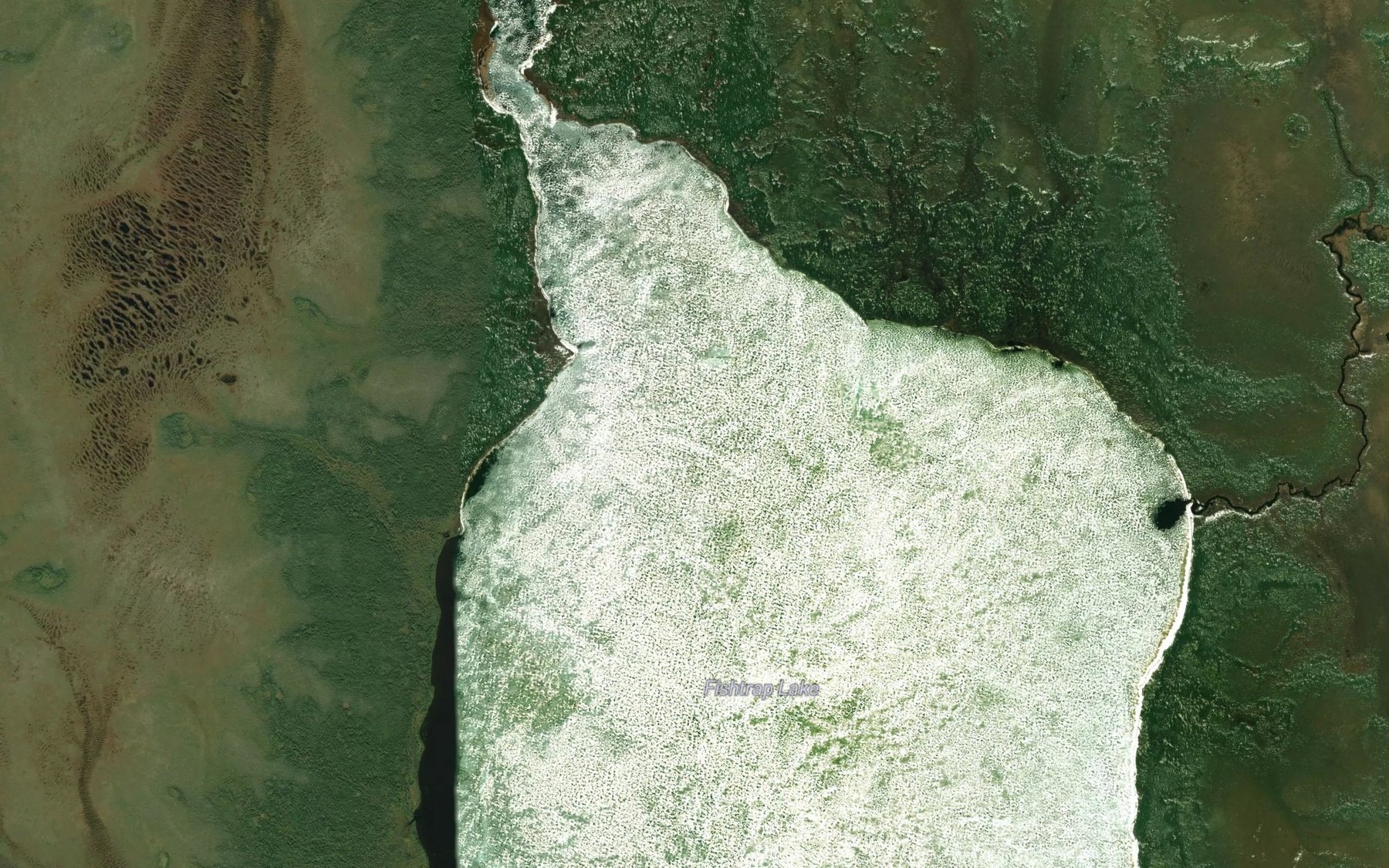 Satellite map of the Fishtrap Lake