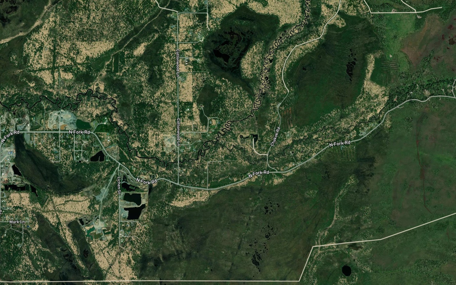 Satellite map of the Chakok River