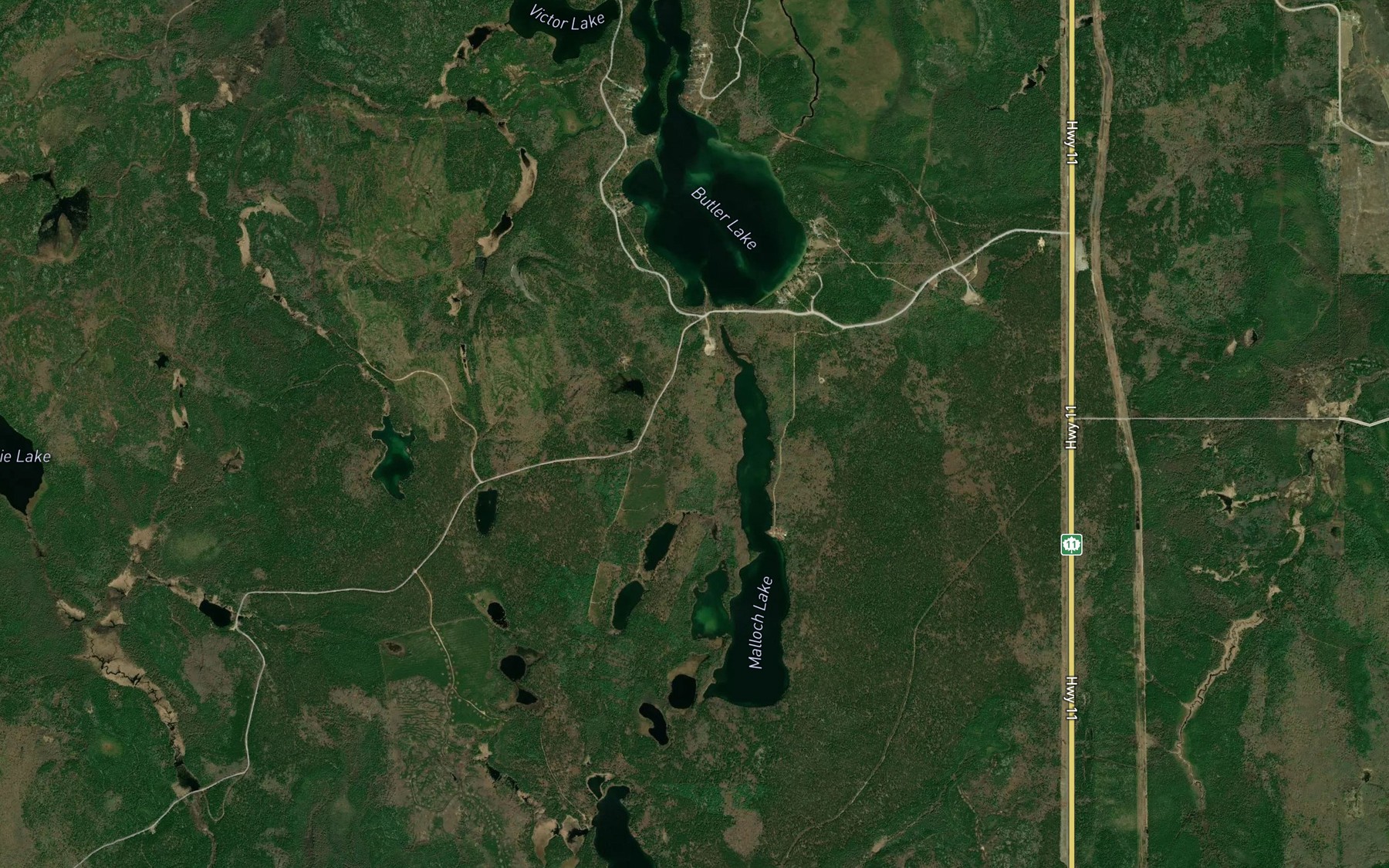 Satellite map of the Little Twin Lakes