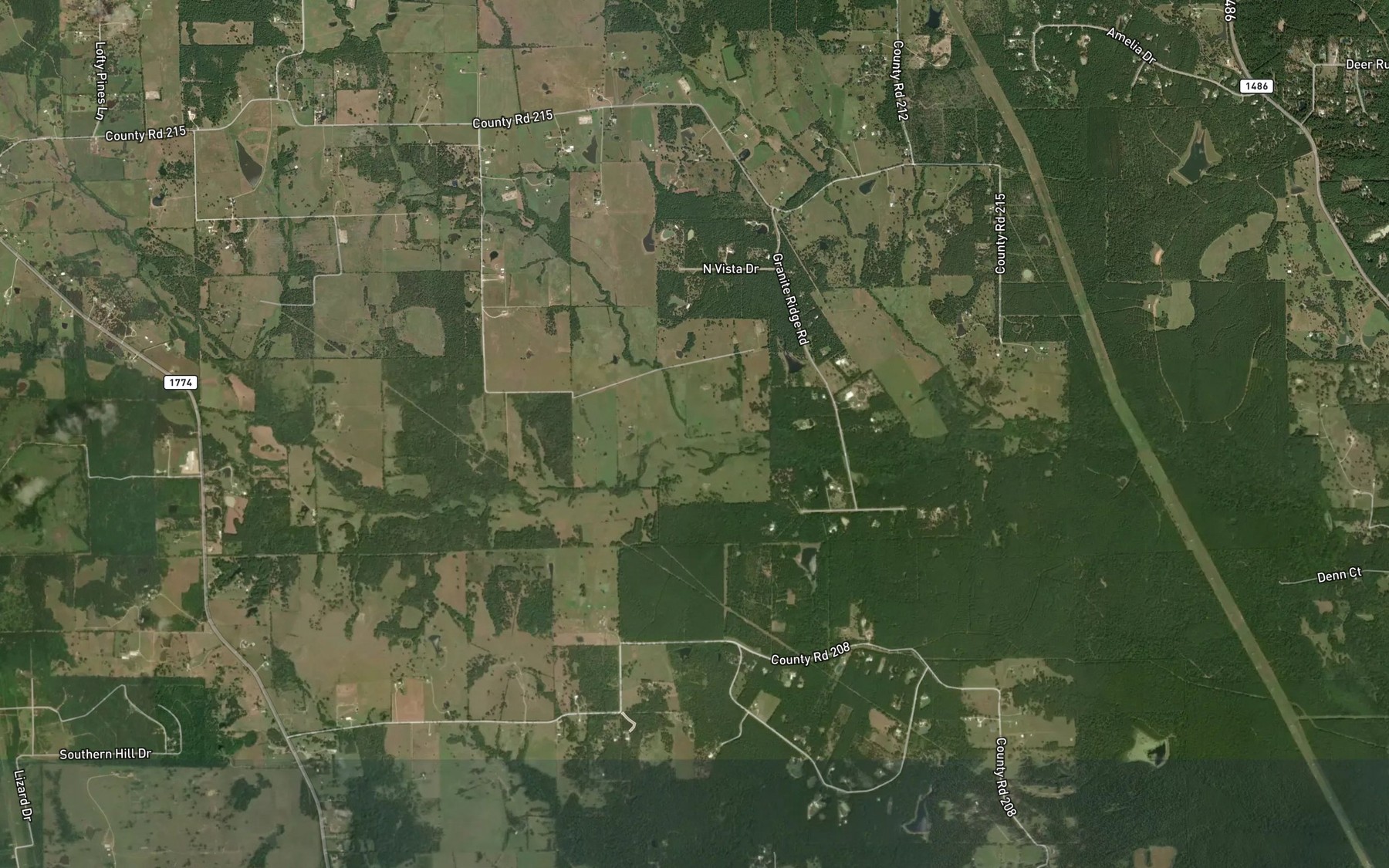 Satellite map of the Geter Creek
