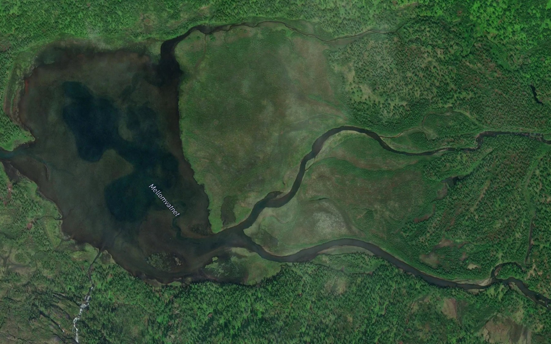 Satellite map of the Mellomvatnet