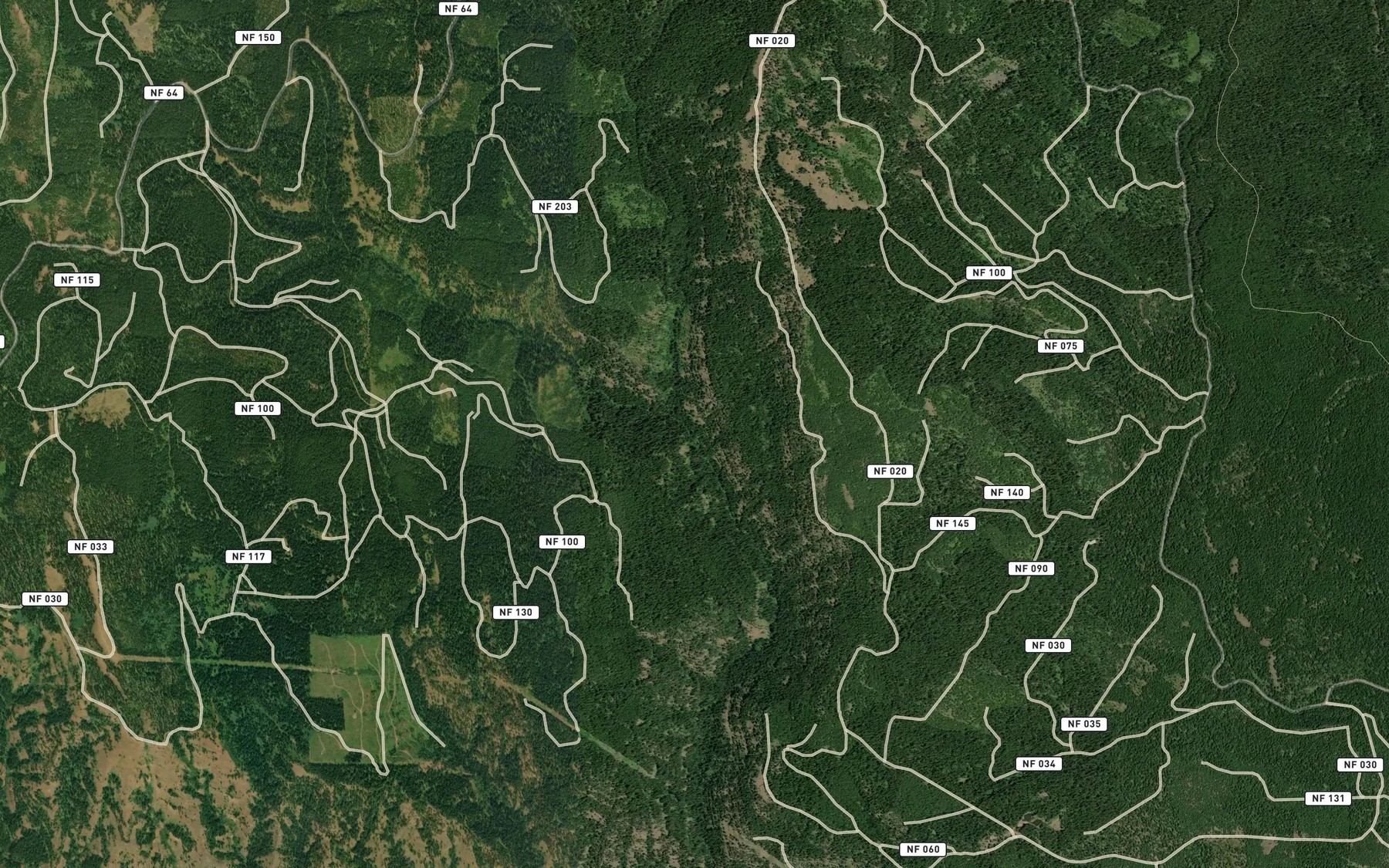 Satellite map of the Swamp Creek