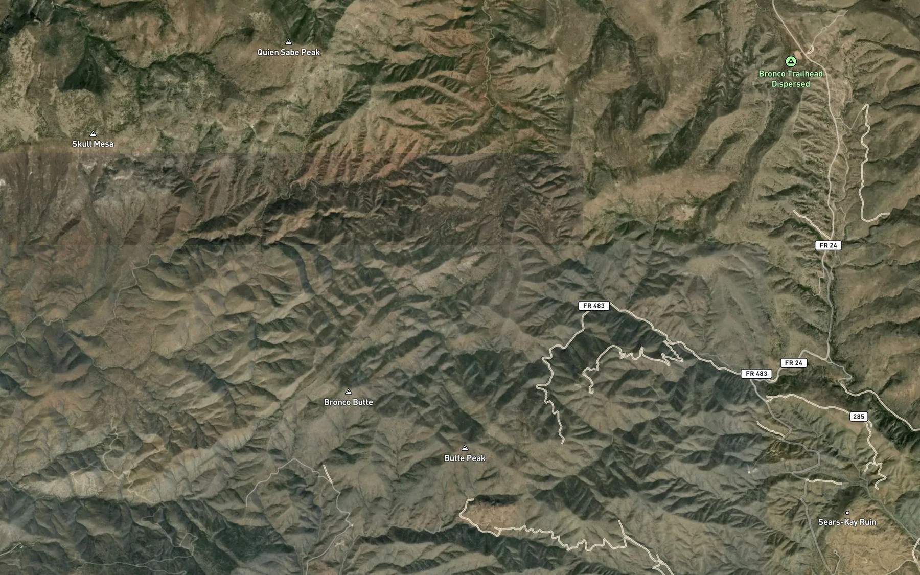 Satellite map of the Jack Springs