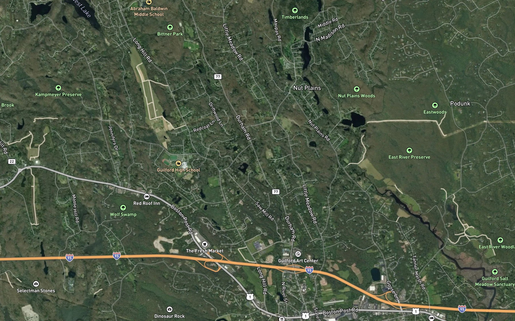 Satellite map of the Thirsty Lake