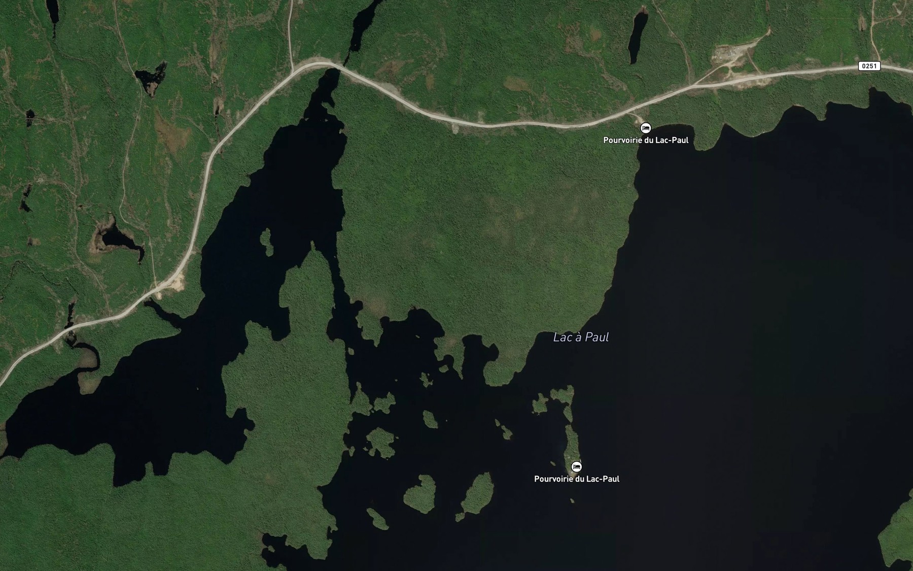 Satellite map of the Lac a Paul