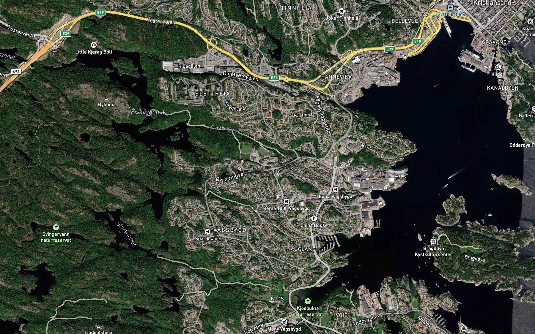 Satellite map of the Karusstjonn