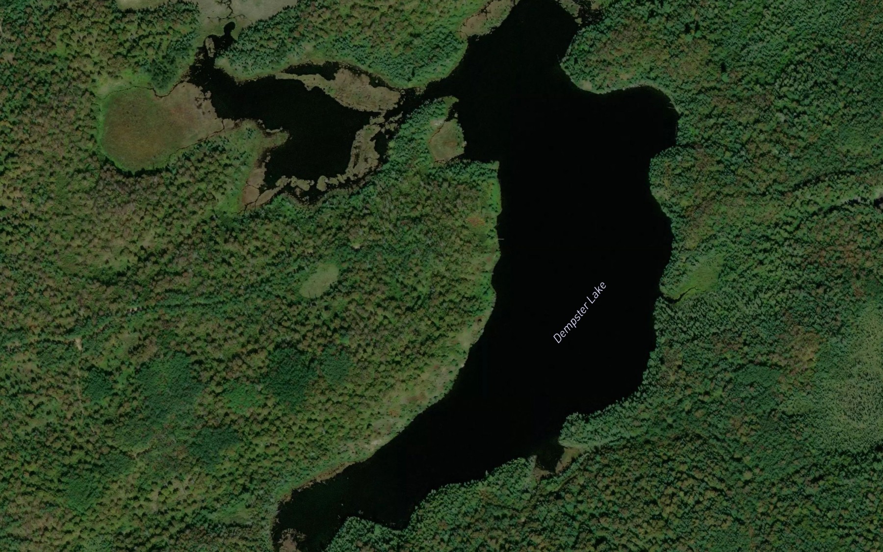 Satellite map of the Dempster Lake
