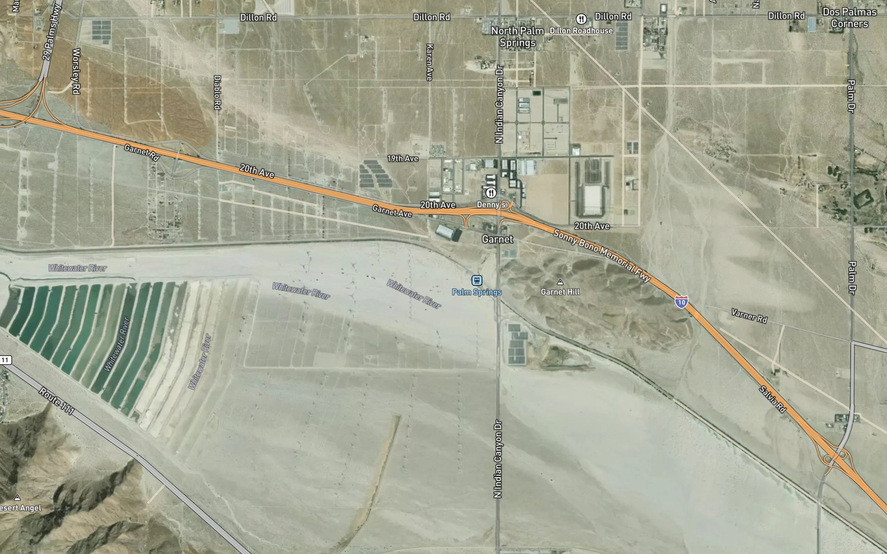 Satellite map of the Garnet Wash