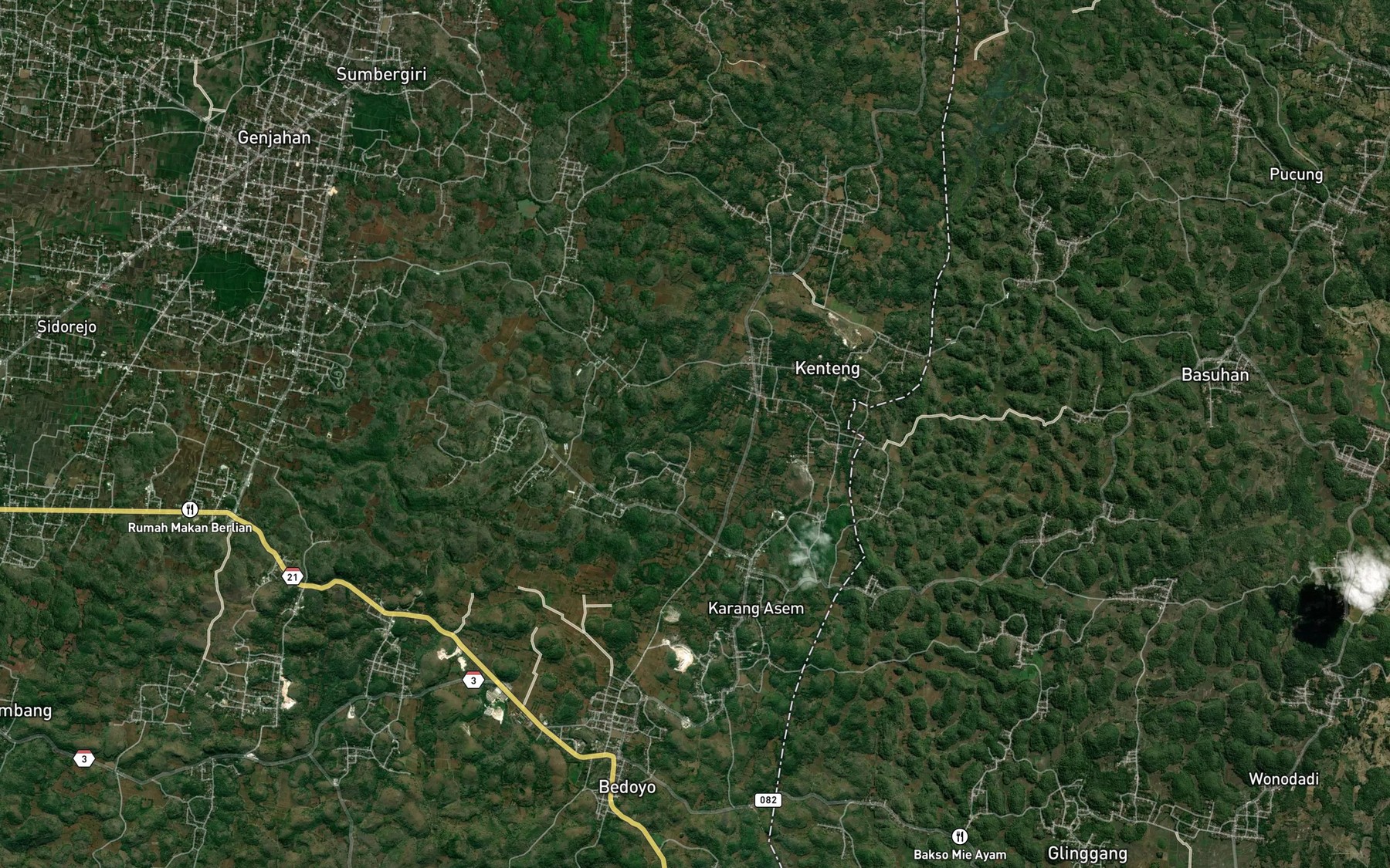 Satellite map of the Telaga Bindo