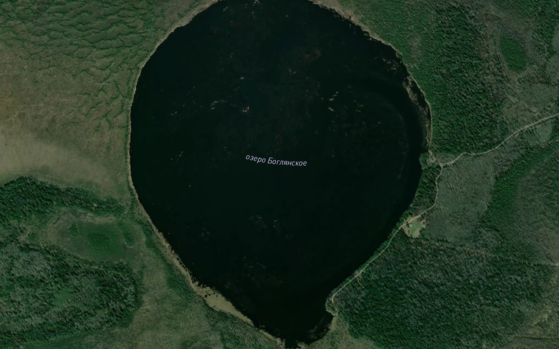 Satellite map of the Ozero Boglyanskoye